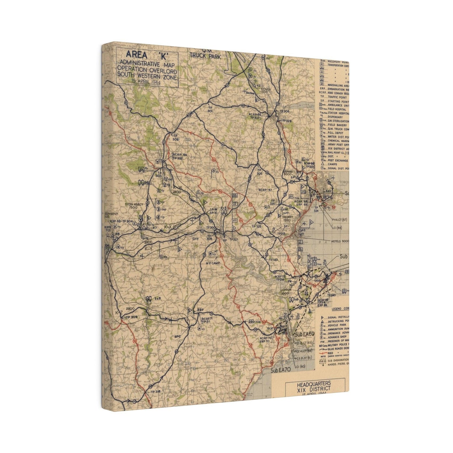 Area K, Administrative Map, Operation Overlord, South Western Zone, 15 April 1944 - Pacific Sky Games