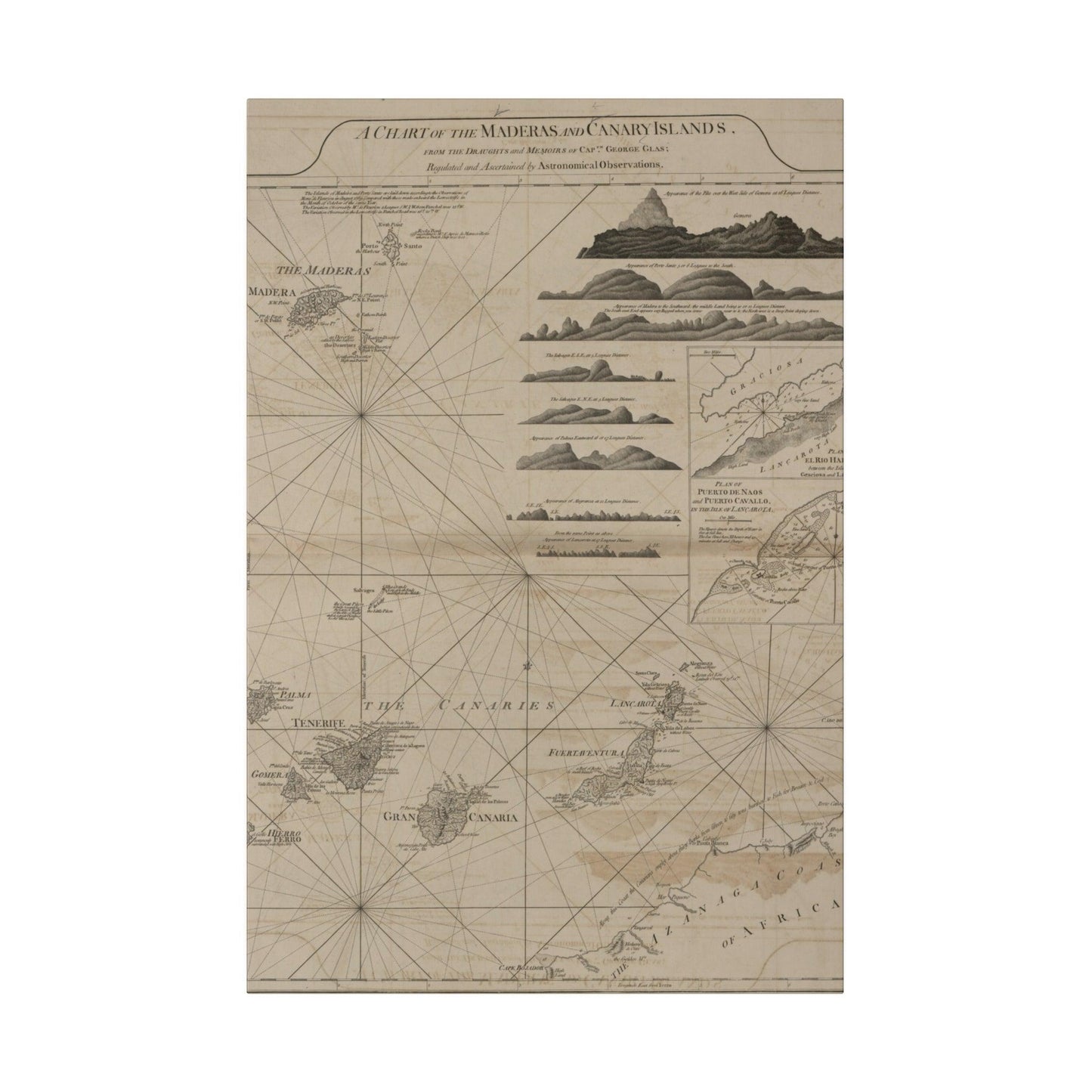Chart of the Maderas and Canary Islands - Pacific Sky Games