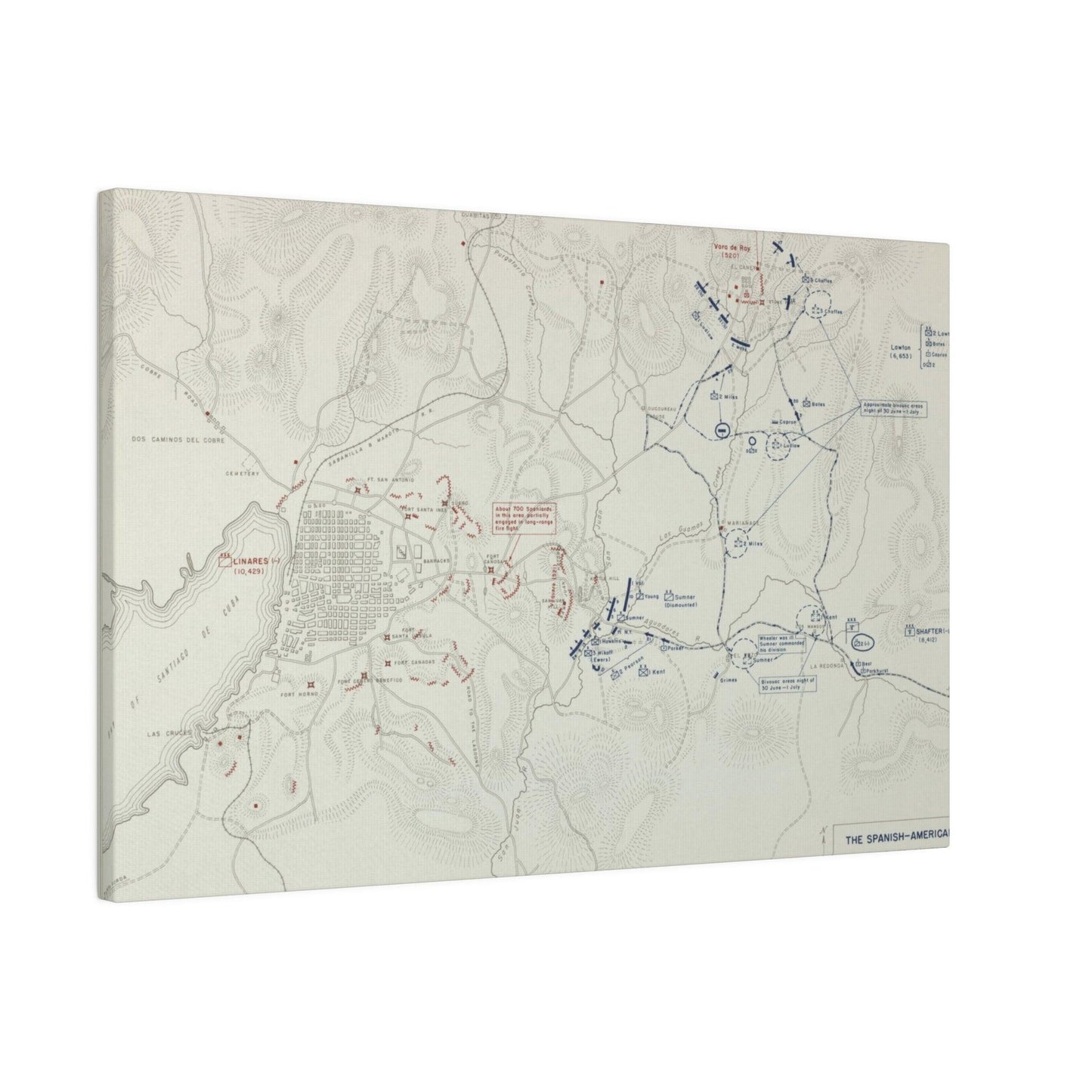 Spanish-American War, Santiago Campaign, Situation Noon 1 July 1898 - Pacific Sky Games