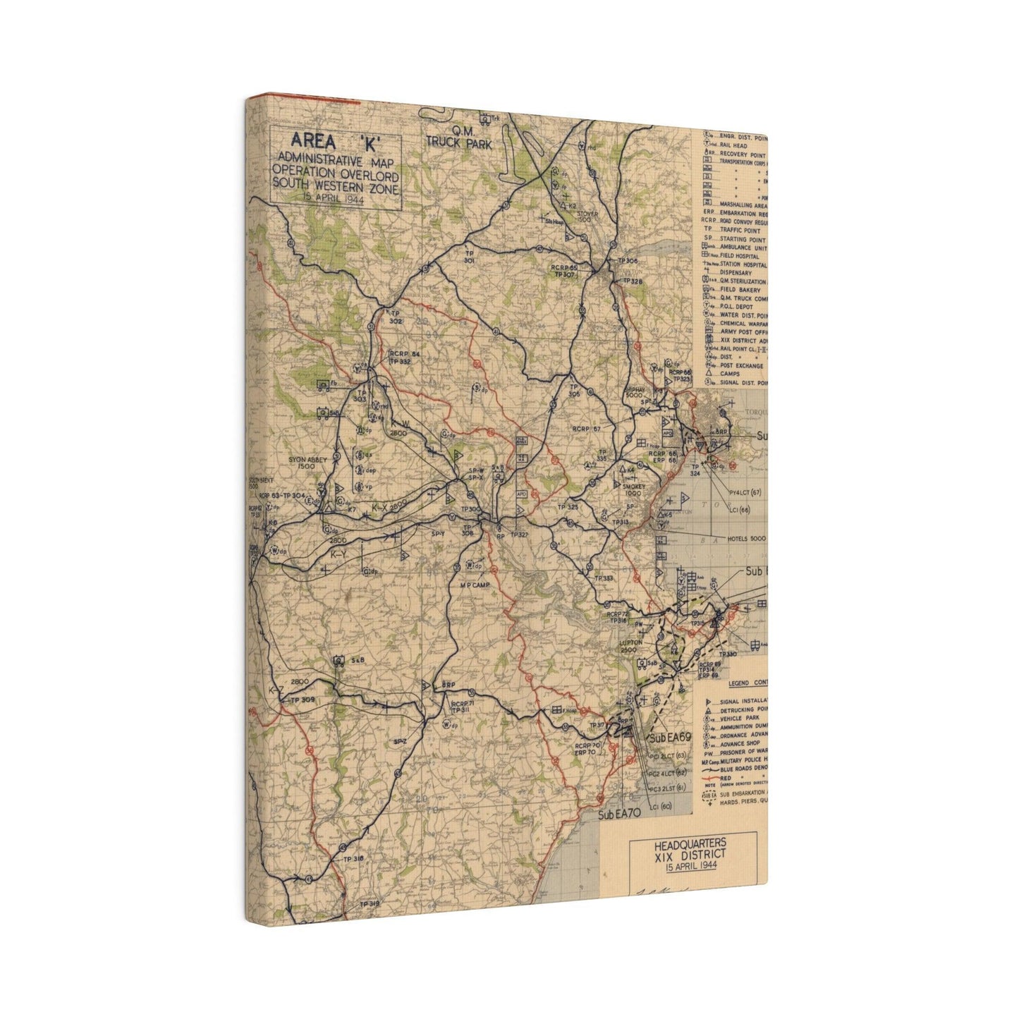 Area K, Administrative Map, Operation Overlord, South Western Zone, 15 April 1944 - Pacific Sky Games
