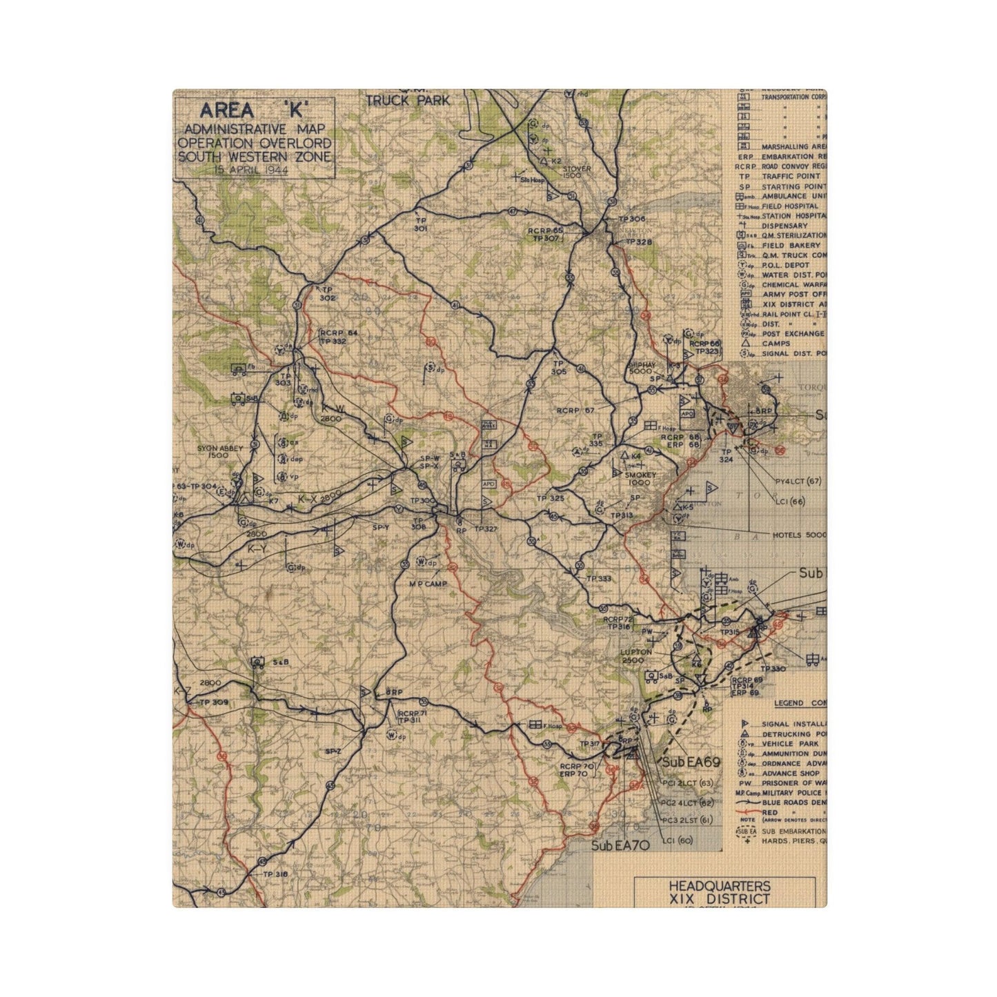 Area K, Administrative Map, Operation Overlord, South Western Zone, 15 April 1944 - Pacific Sky Games