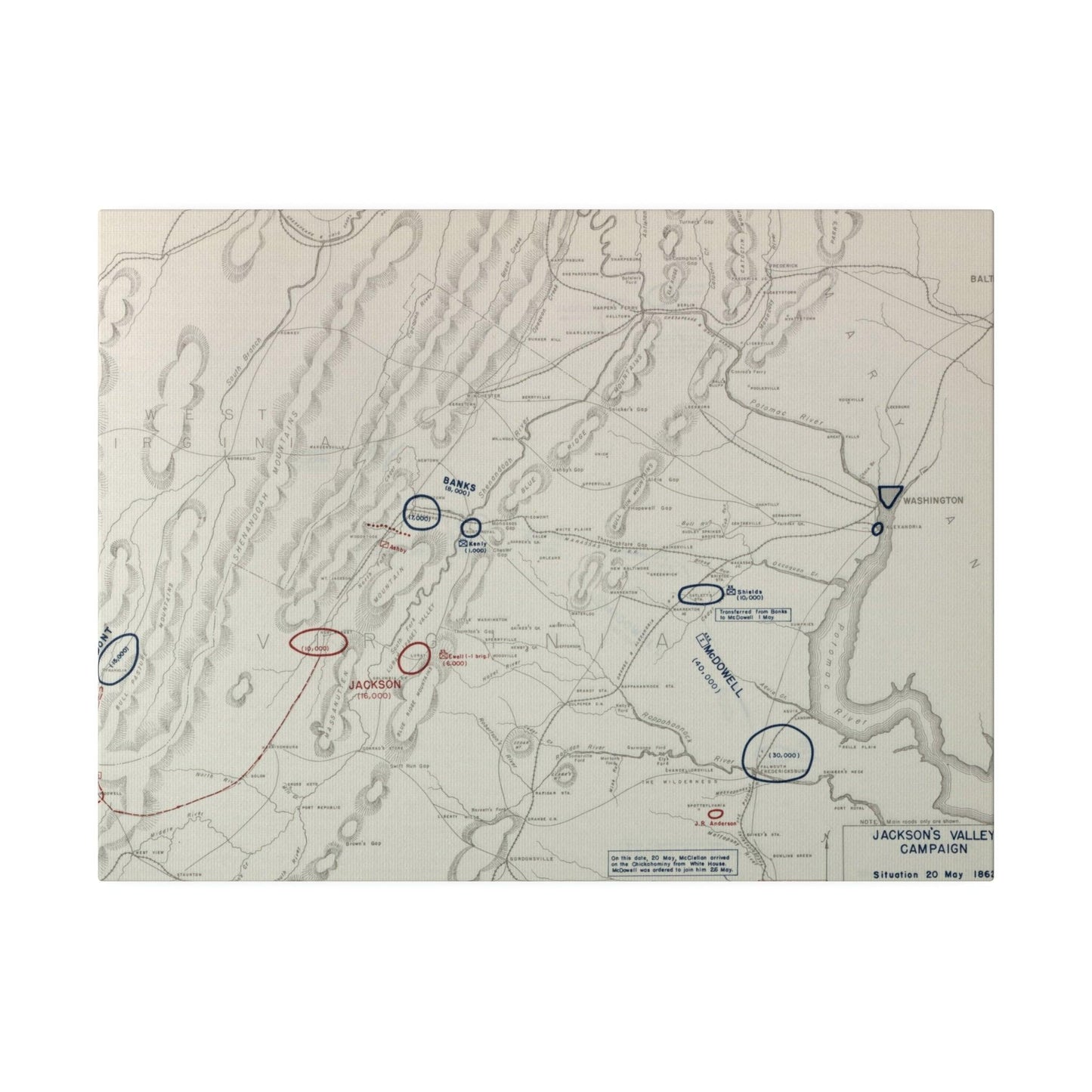 American Civil War Jackson's Valley Campaign - Situation 20 May 1862 - Pacific Sky Games