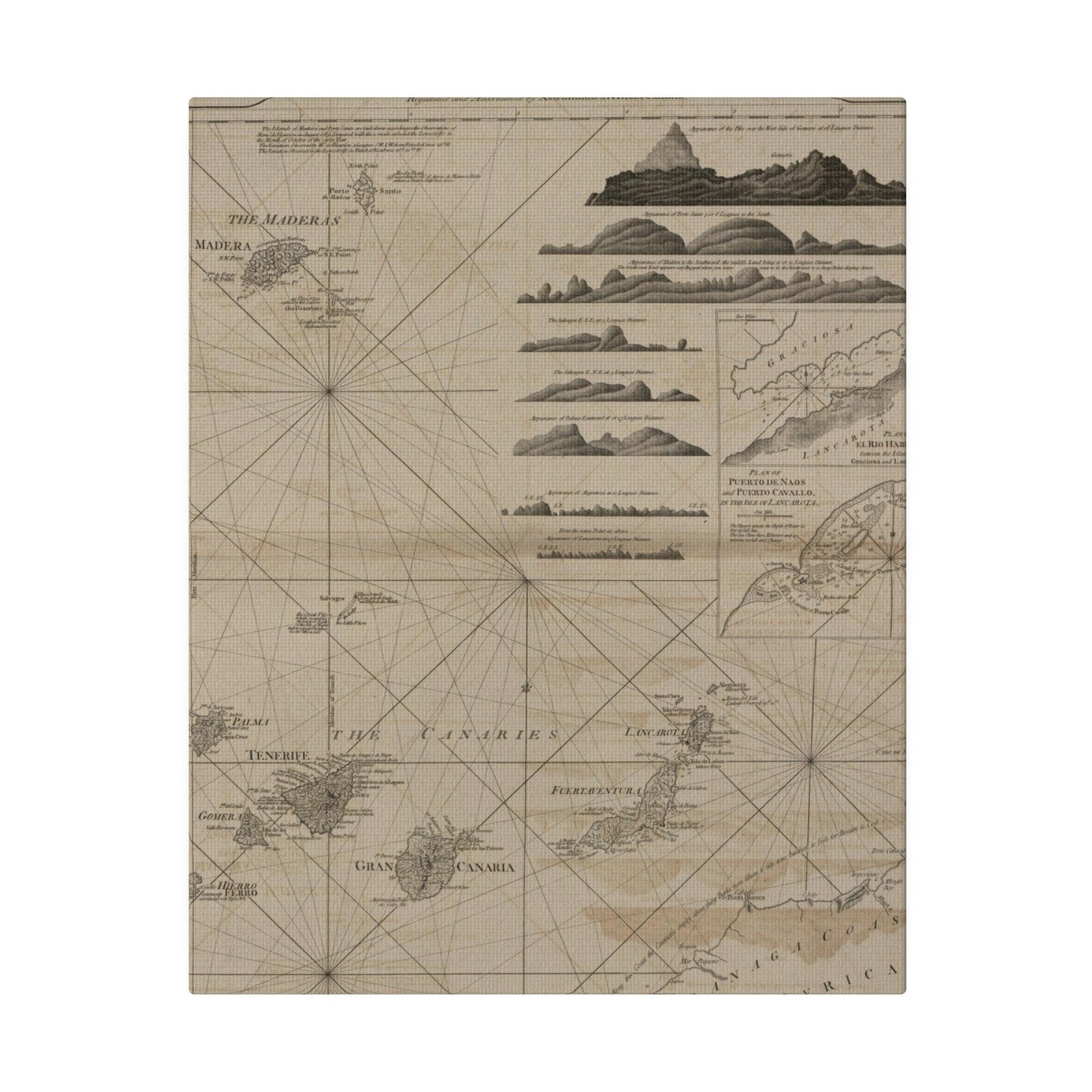 Chart of the Maderas and Canary Islands - Pacific Sky Games