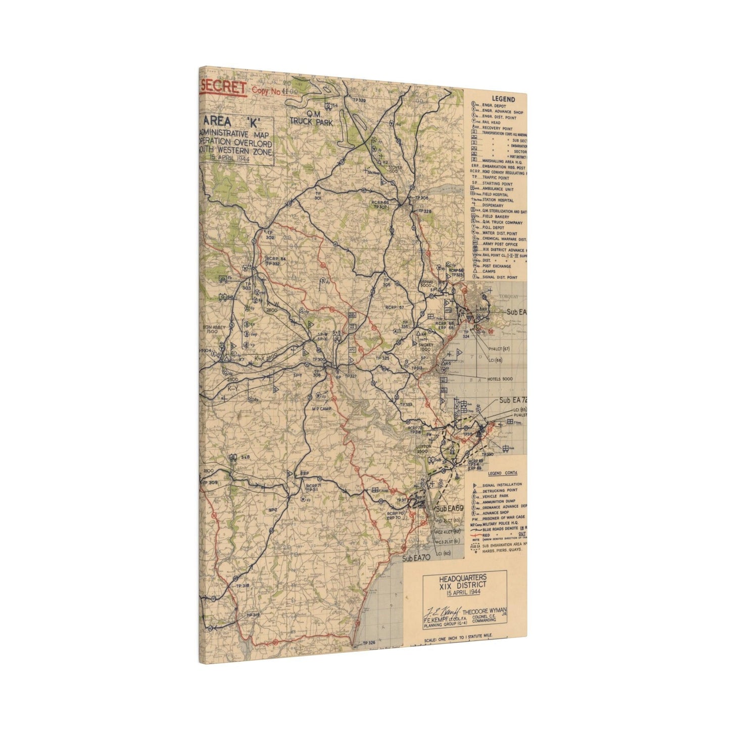 Area K, Administrative Map, Operation Overlord, South Western Zone, 15 April 1944 - Pacific Sky Games