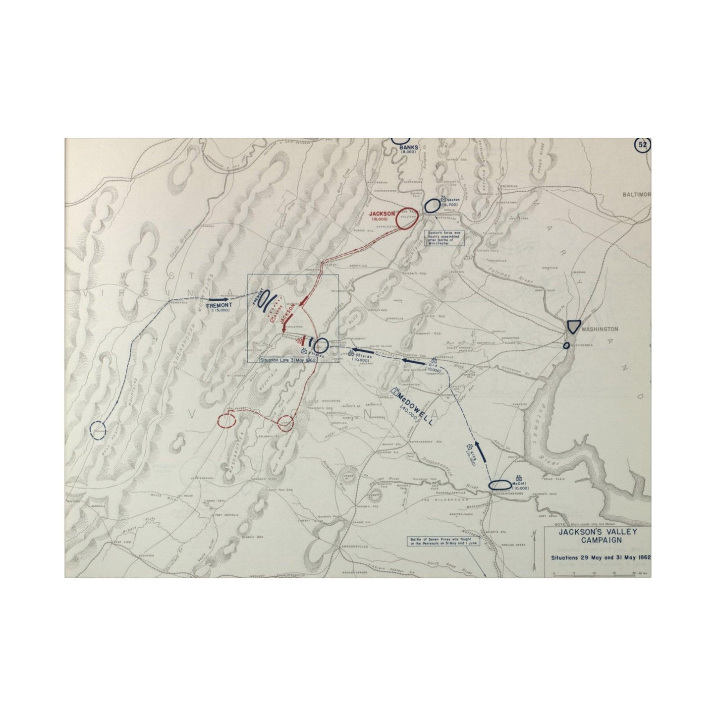 American Civil War Jackson's Valley Campaign - Situation 29 and 31 May 1862 - Pacific Sky Games