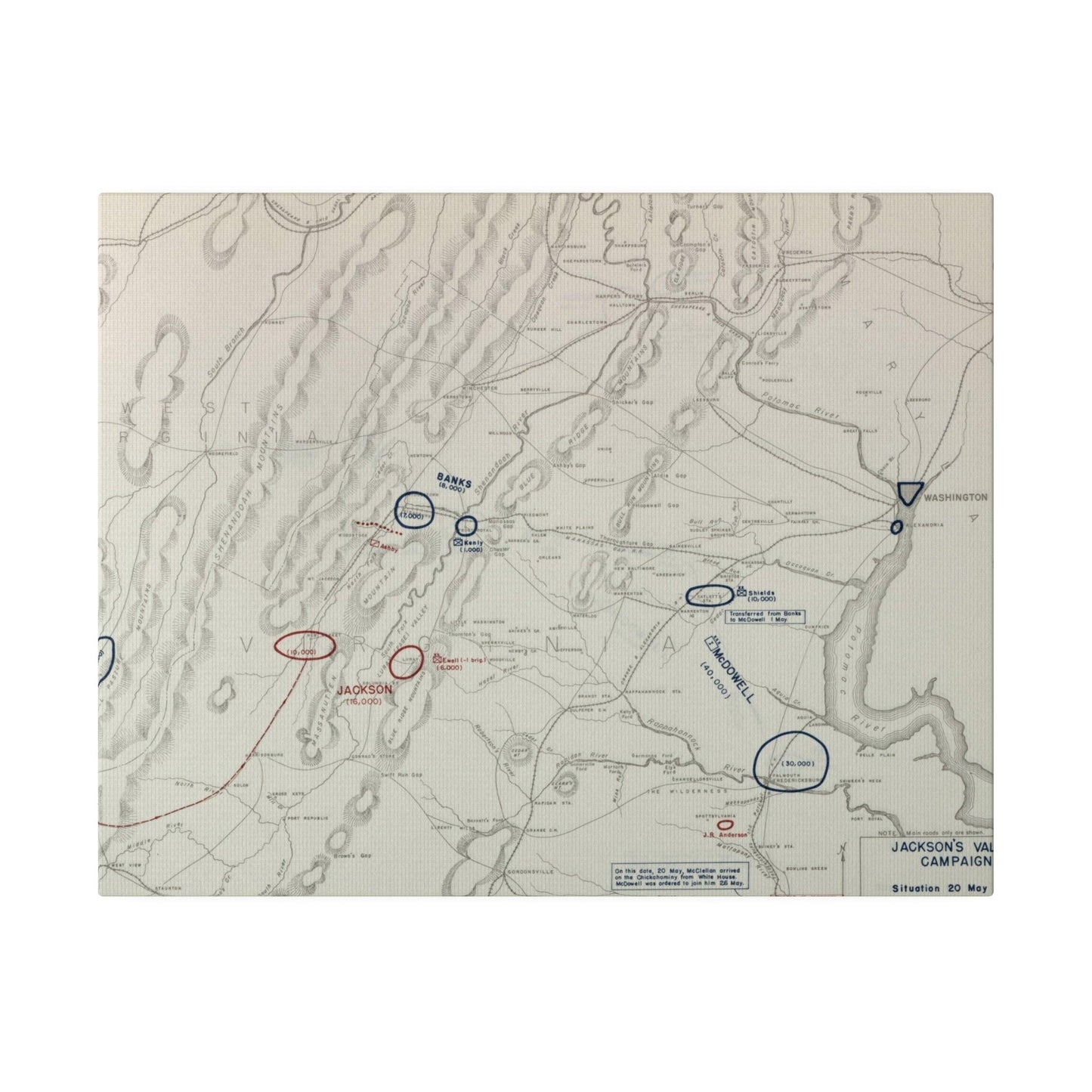 American Civil War Jackson's Valley Campaign - Situation 20 May 1862 - Pacific Sky Games