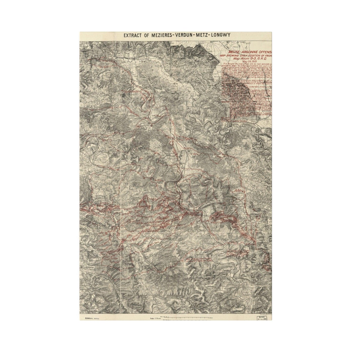 Meuse-Argonne Offensive Map Room G-3, G.H.Q., May 24, 1919 - Pacific Sky Games