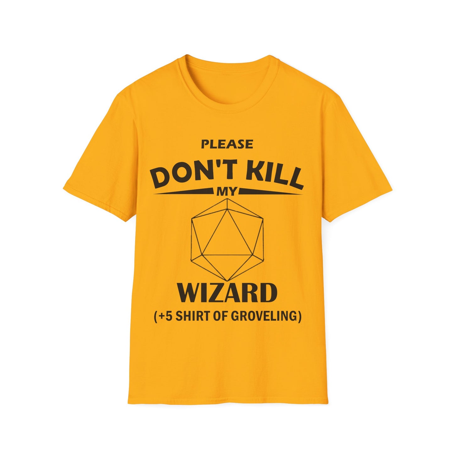 Please Don't Kill My Wizard - Black - Unisex Softstyle T-Shirt