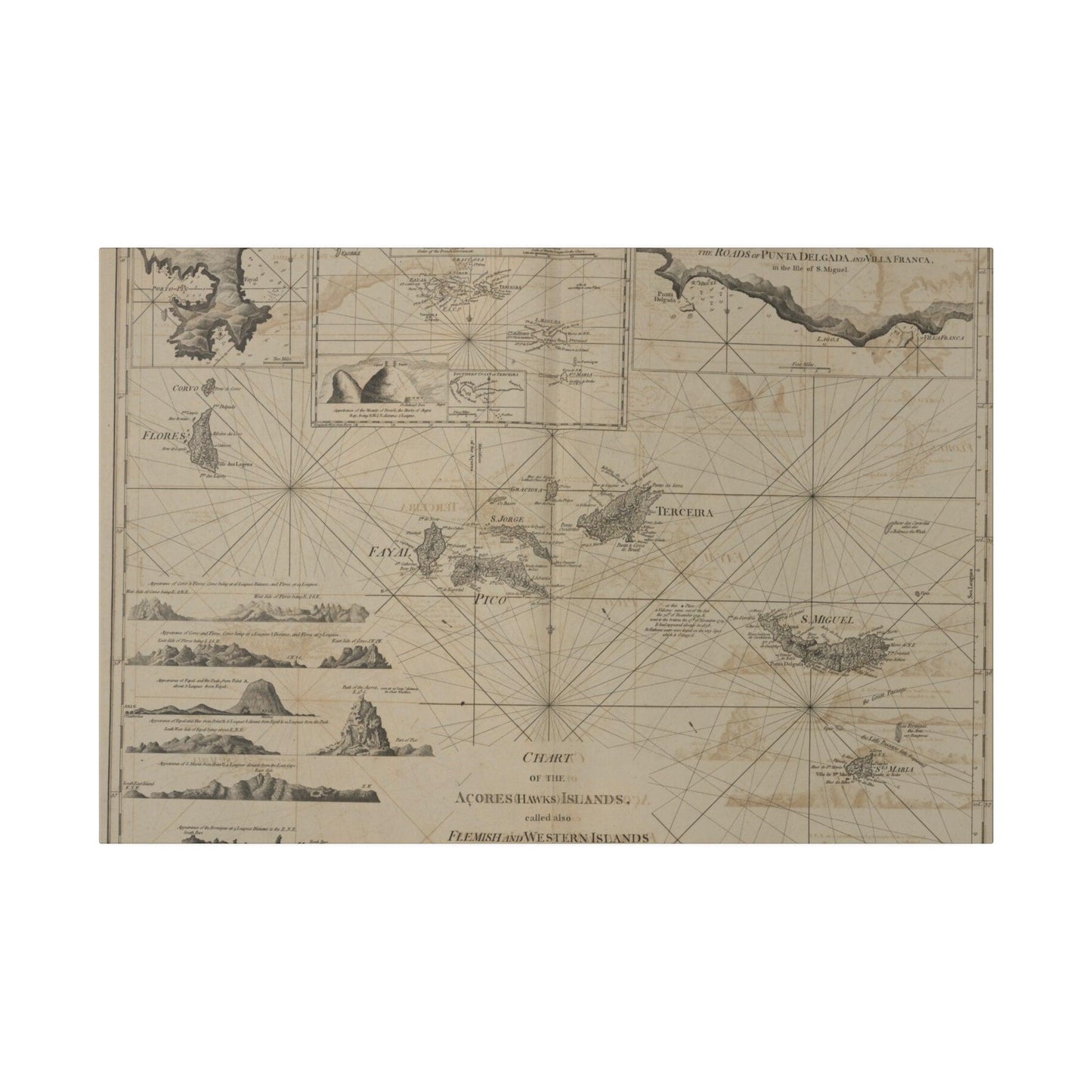 Chart of the Acores Islands - Pacific Sky Games