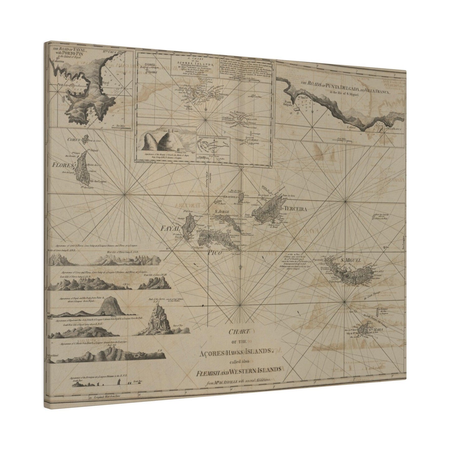 Chart of the Acores Islands - Pacific Sky Games