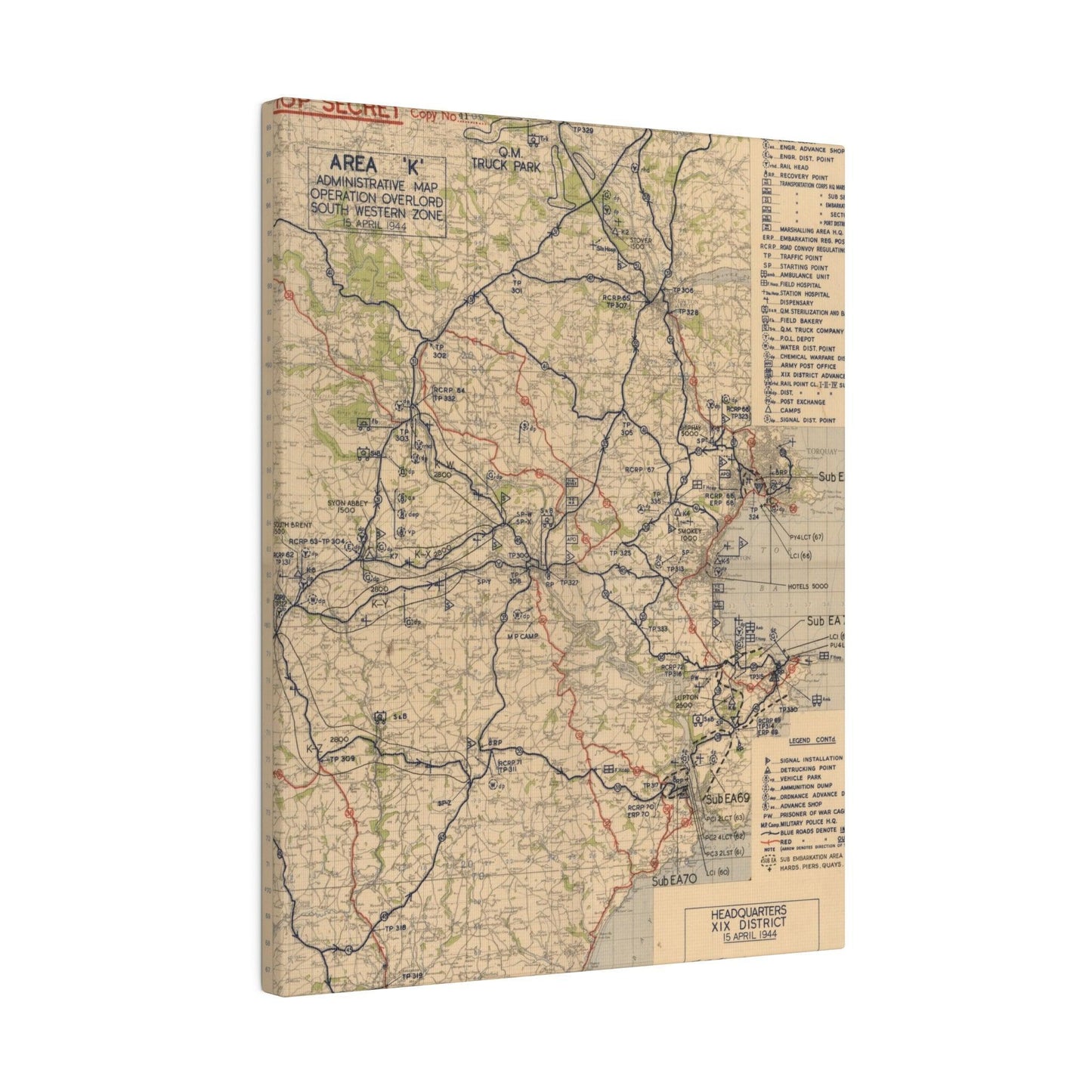 Area K, Administrative Map, Operation Overlord, South Western Zone, 15 April 1944 - Pacific Sky Games