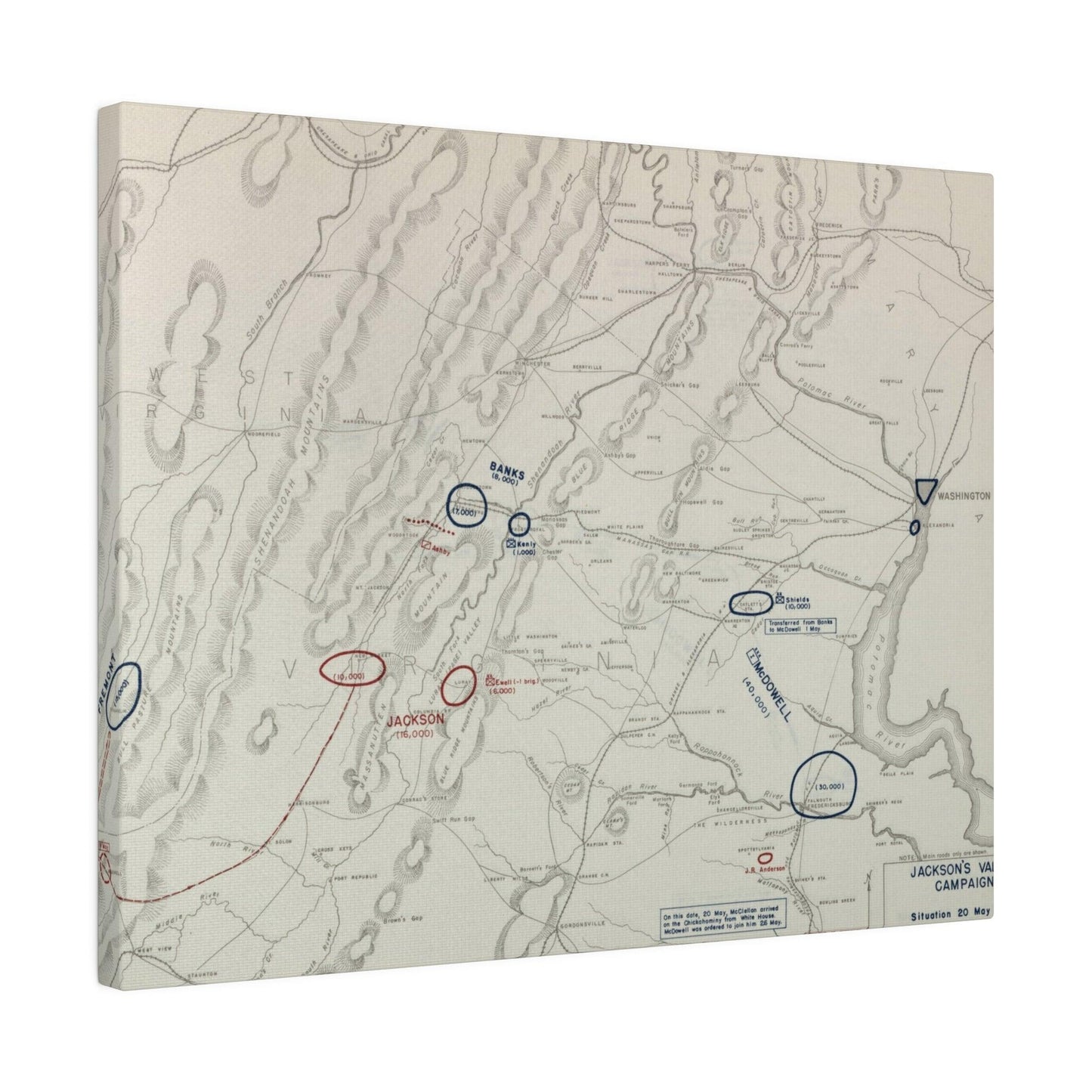 American Civil War Jackson's Valley Campaign - Situation 20 May 1862 - Pacific Sky Games