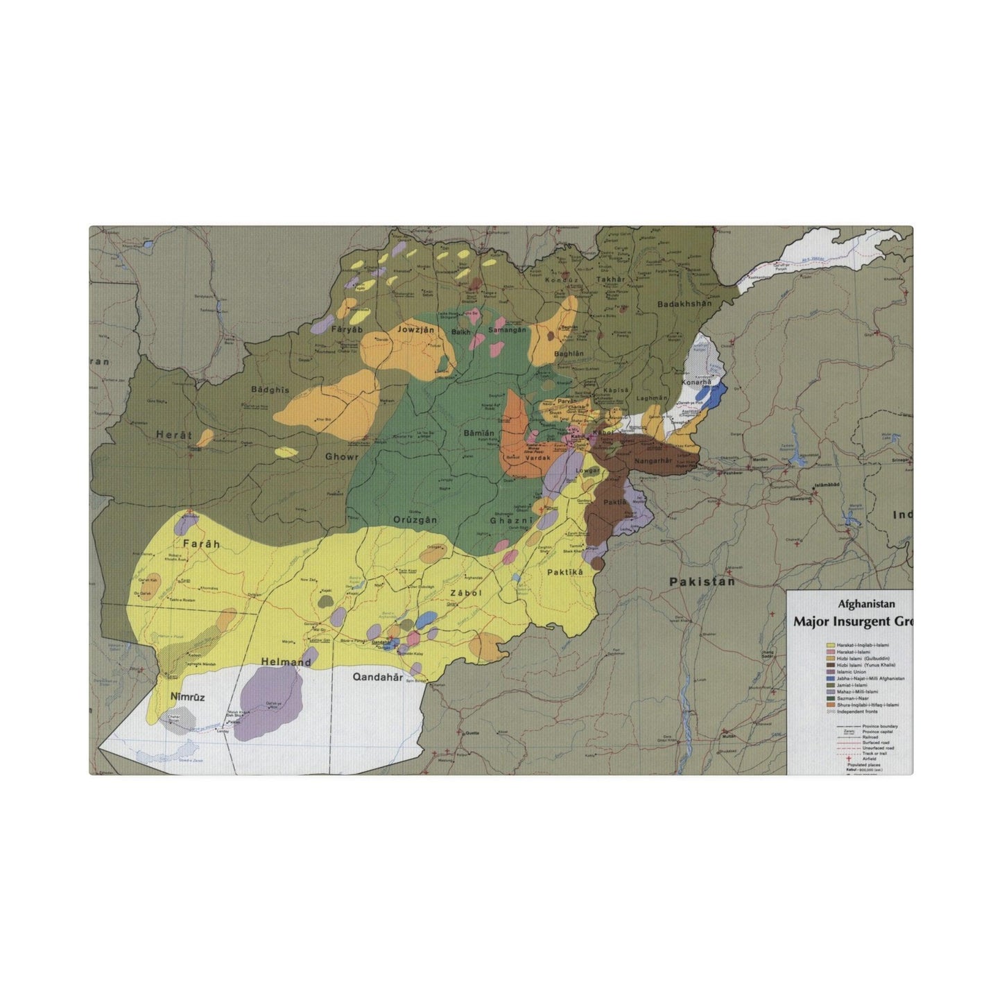 Afghanistan Major Insurgent Groups, CIA, 1985 - Pacific Sky Games