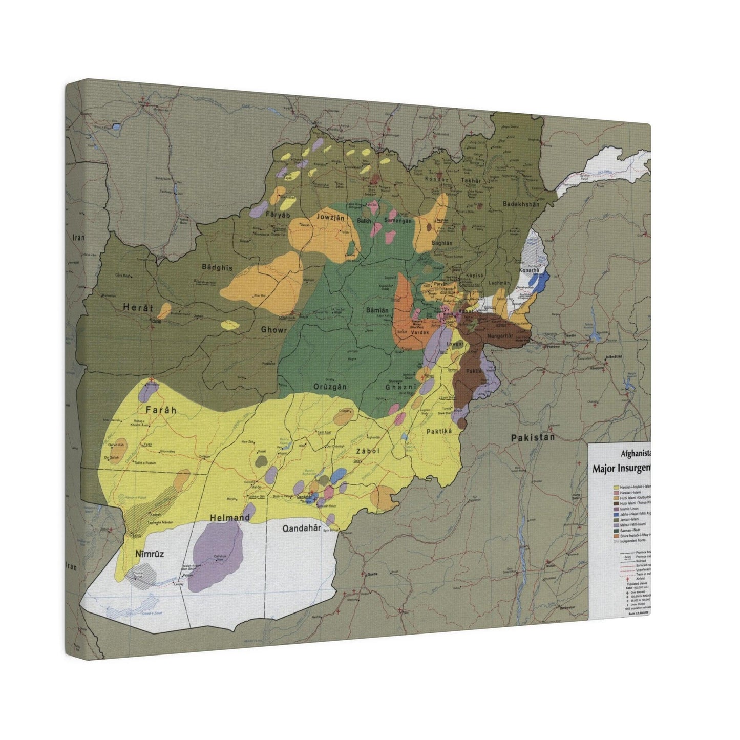 Afghanistan Major Insurgent Groups, CIA, 1985 - Pacific Sky Games