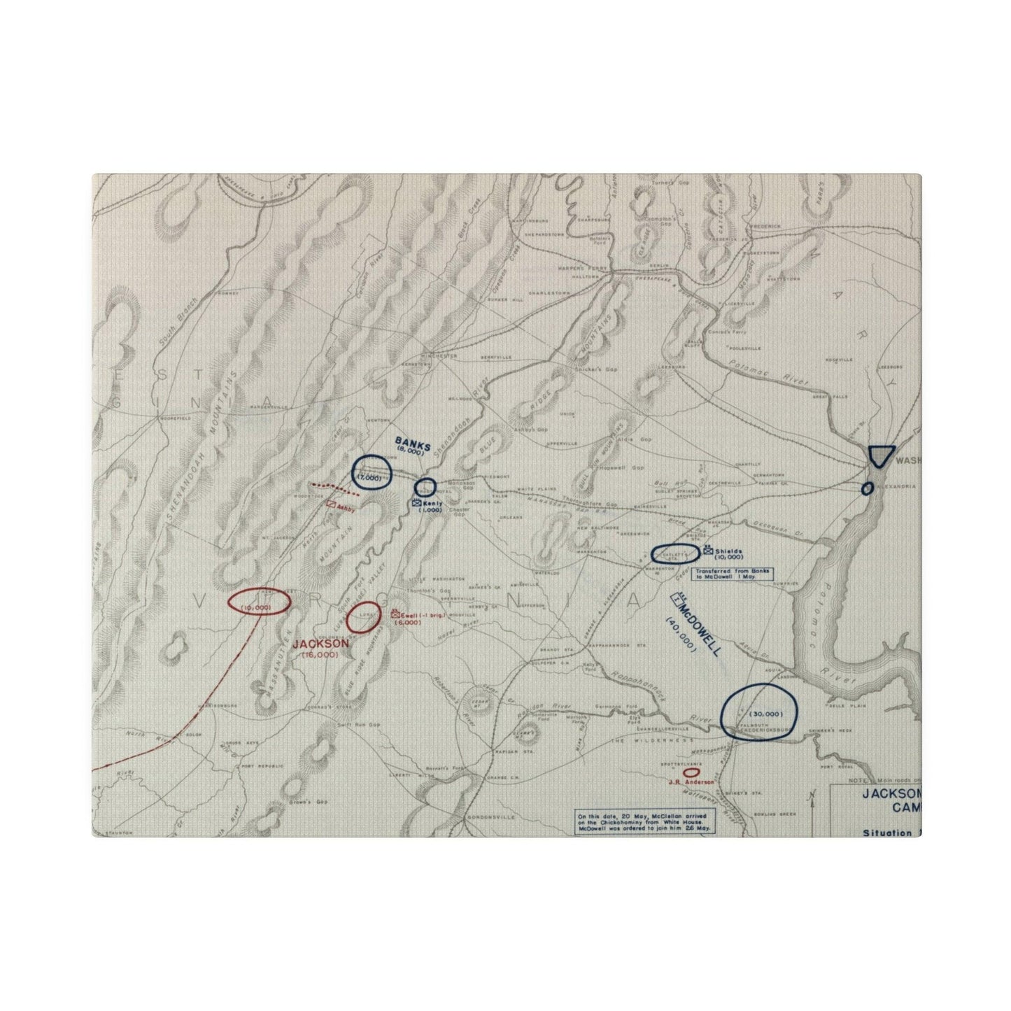 American Civil War Jackson's Valley Campaign - Situation 20 May 1862 - Pacific Sky Games