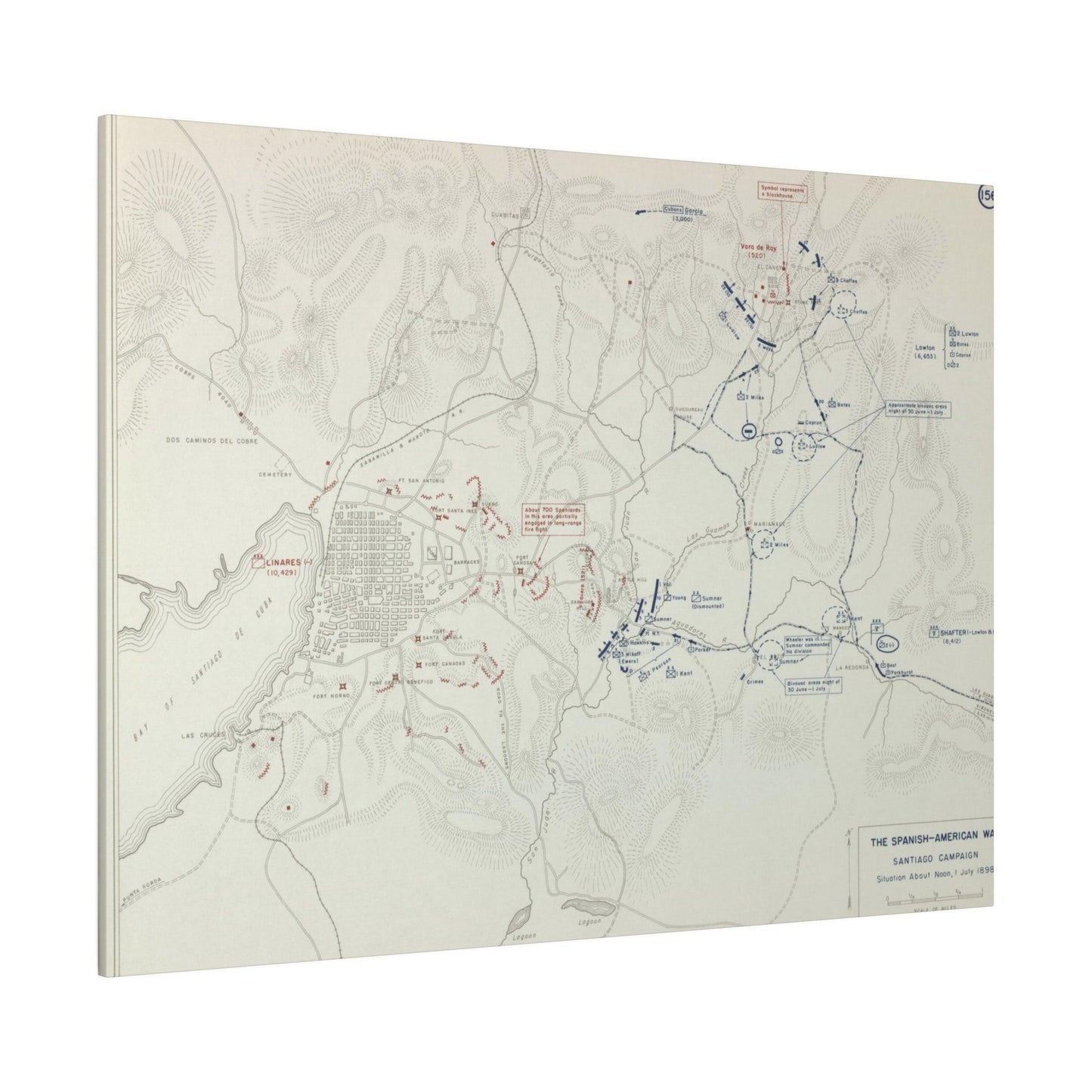 Spanish-American War, Santiago Campaign, Situation Noon 1 July 1898 - Pacific Sky Games