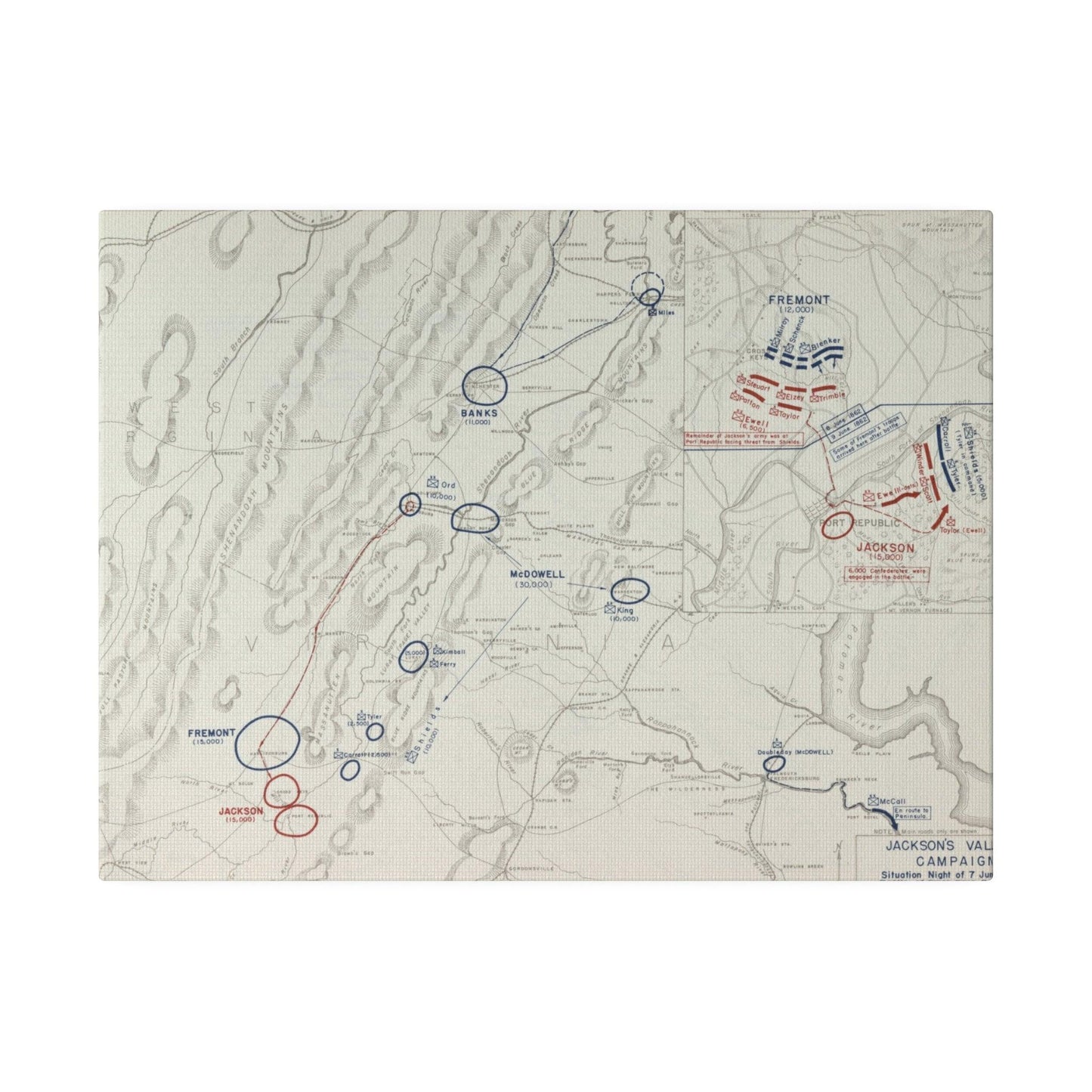 American Civil War Jackson's Valley Campaign - Situation 7 June and Battle of Cross Keys and Port Republic 8-9 June 1862 - Pacific Sky Games