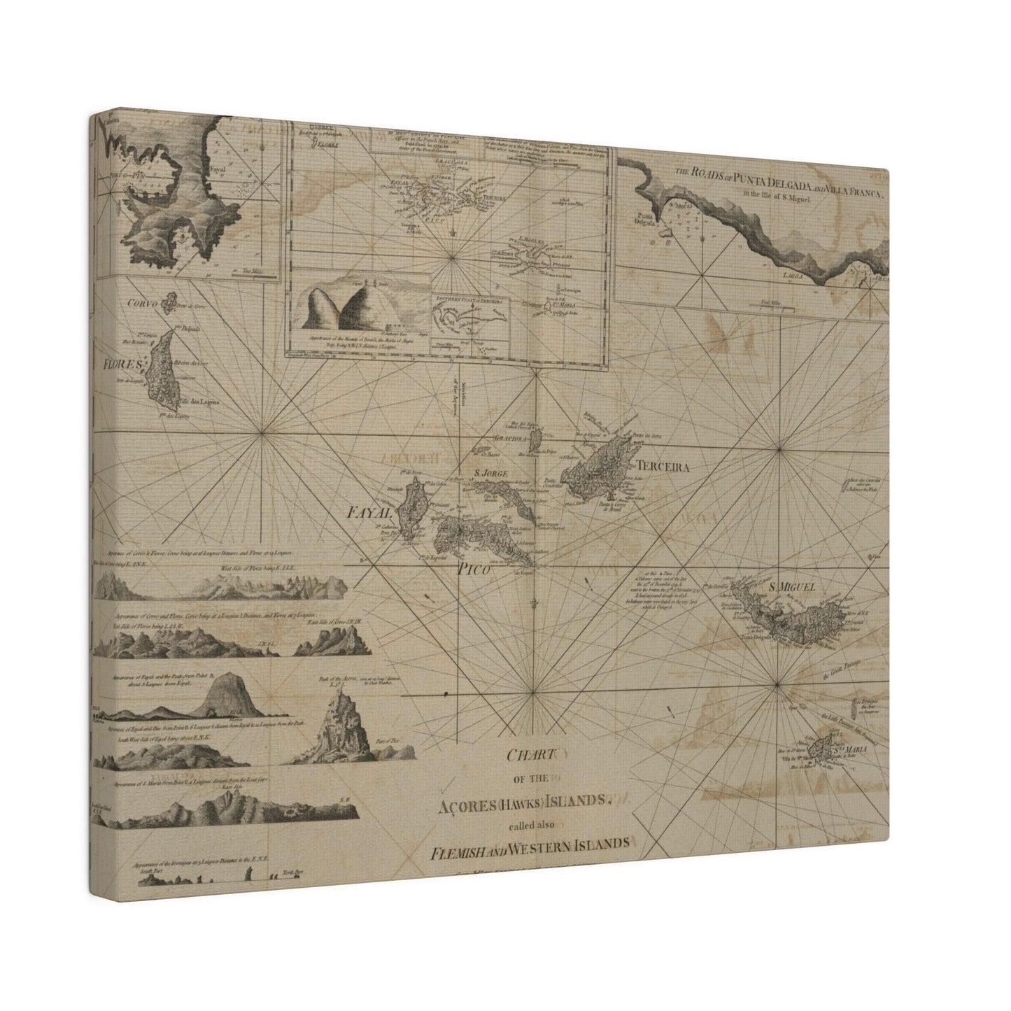 Chart of the Acores Islands - Pacific Sky Games