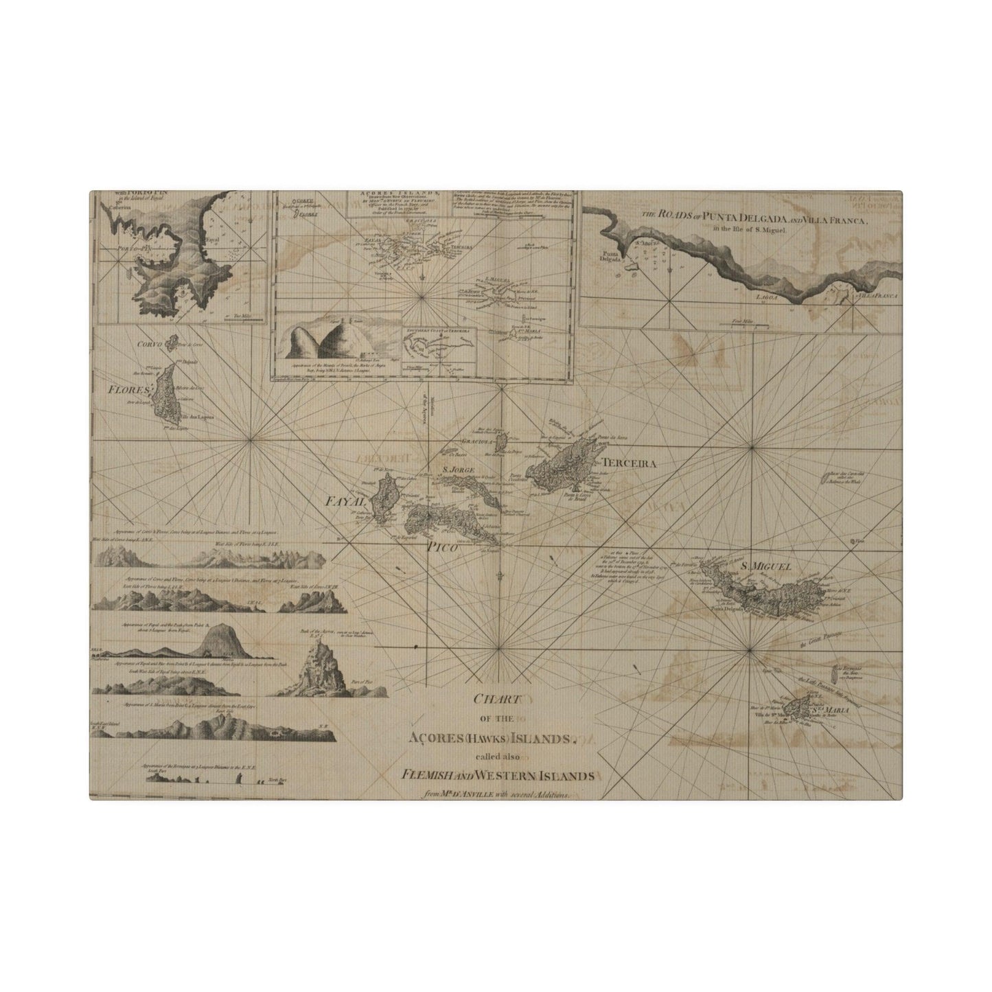 Chart of the Acores Islands - Pacific Sky Games