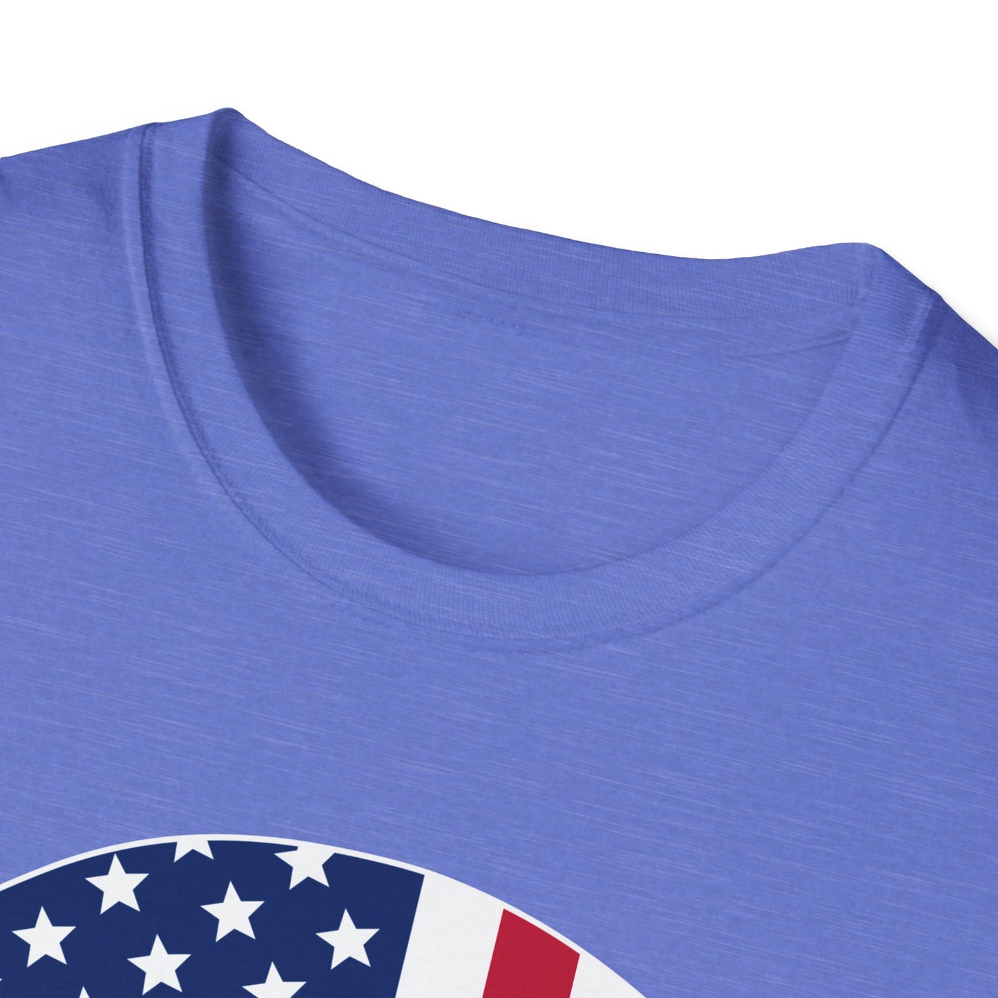 American Skull Flag Color - Unisex Softstyle T-Shirt