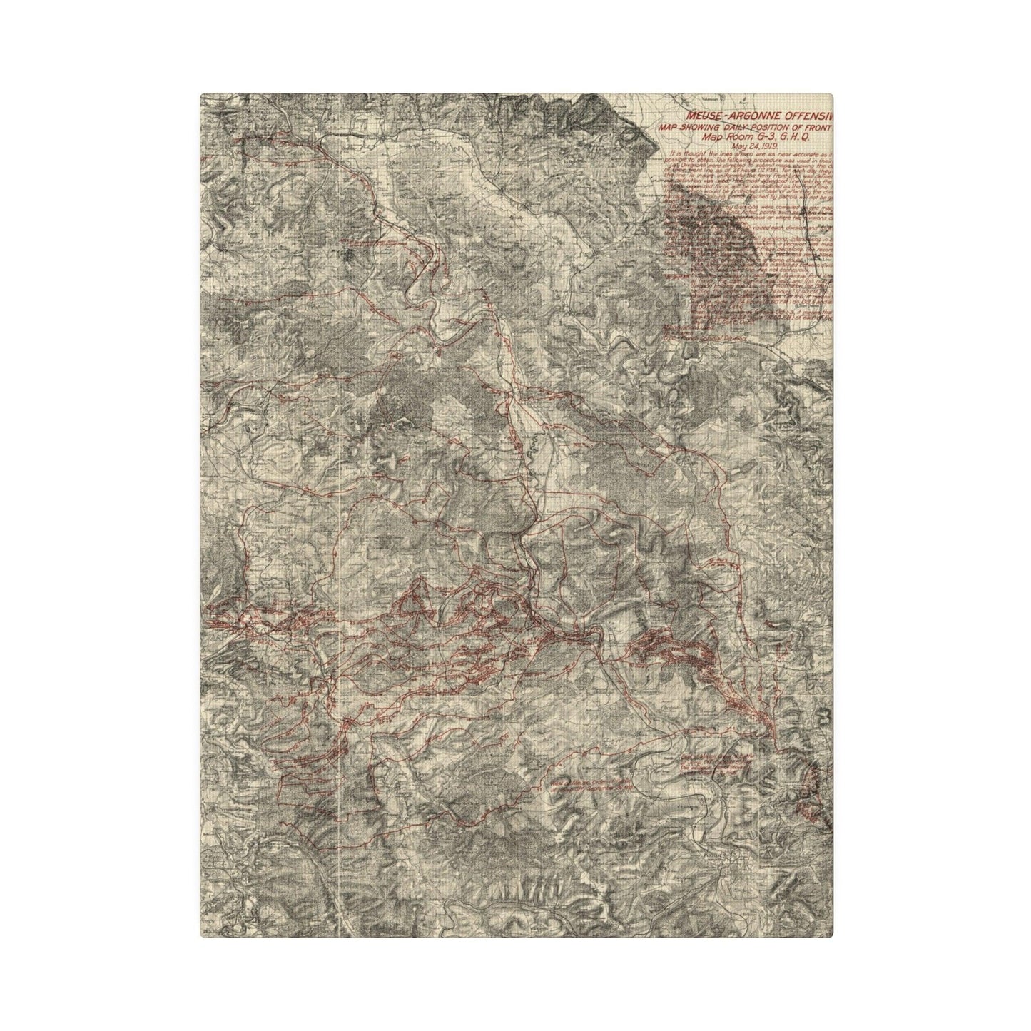 Meuse-Argonne Offensive Map Room G-3, G.H.Q., May 24, 1919 - Pacific Sky Games