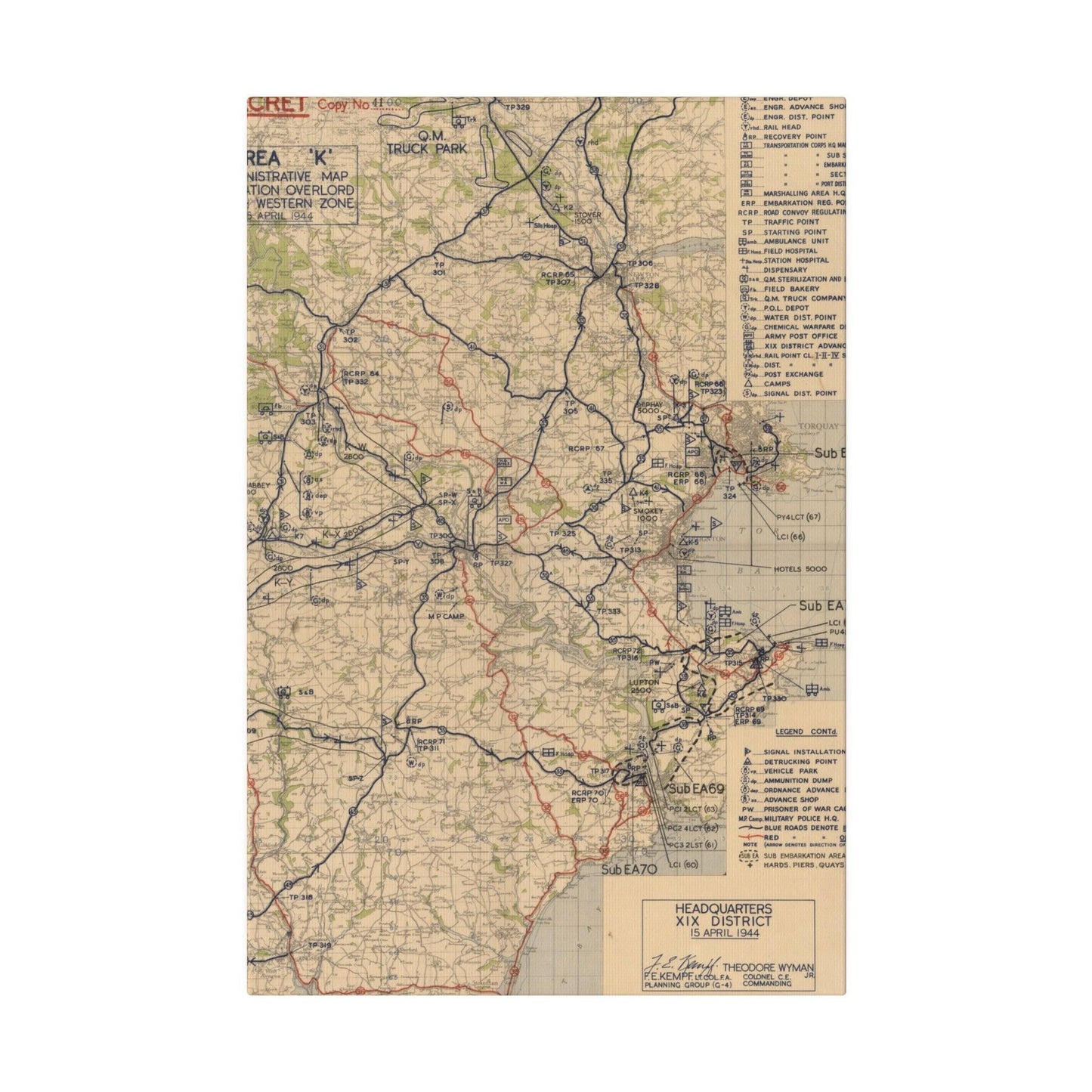 Area K, Administrative Map, Operation Overlord, South Western Zone, 15 April 1944 - Pacific Sky Games
