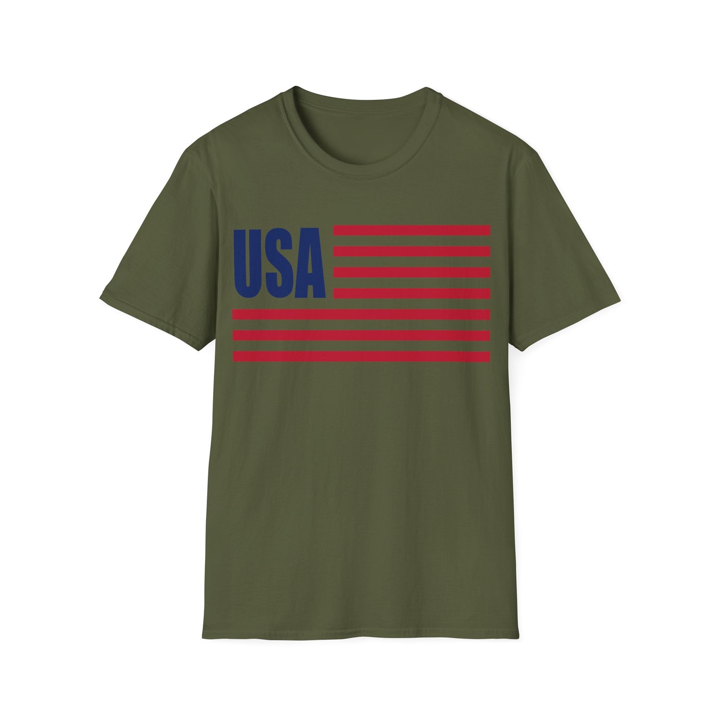 American Flag USA Color - Unisex Softstyle T-Shirt