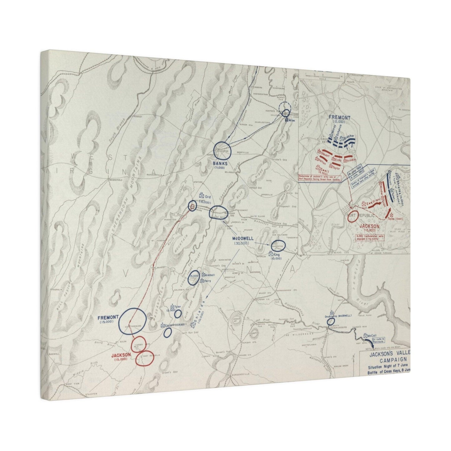 American Civil War Jackson's Valley Campaign - Situation 7 June and Battle of Cross Keys and Port Republic 8-9 June 1862 - Pacific Sky Games