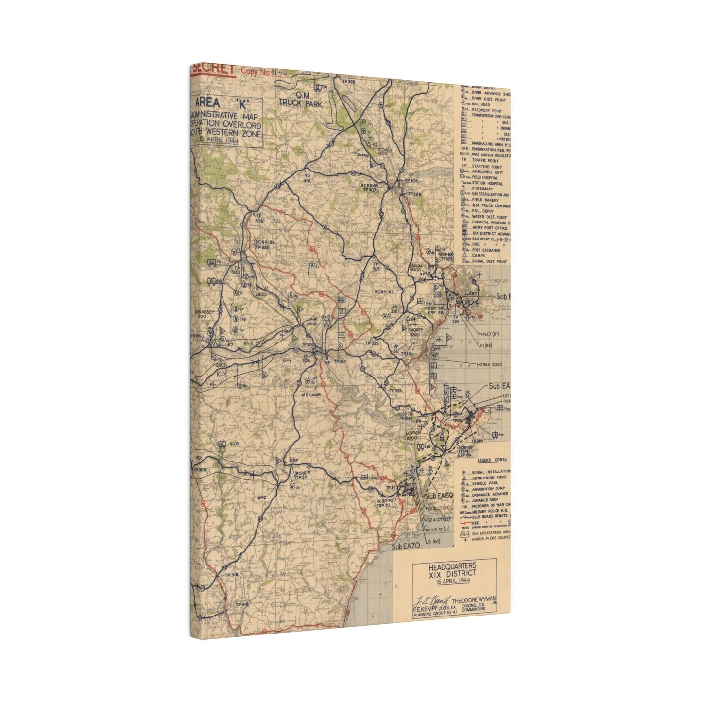Area K, Administrative Map, Operation Overlord, South Western Zone, 15 April 1944 - Pacific Sky Games