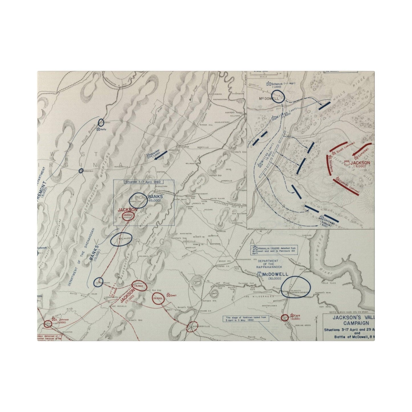 American Civil War Jackson's Valley Campaign - Situation 3-17, 29 Apr and Battle of McDowell 8 May 1862 - Pacific Sky Games