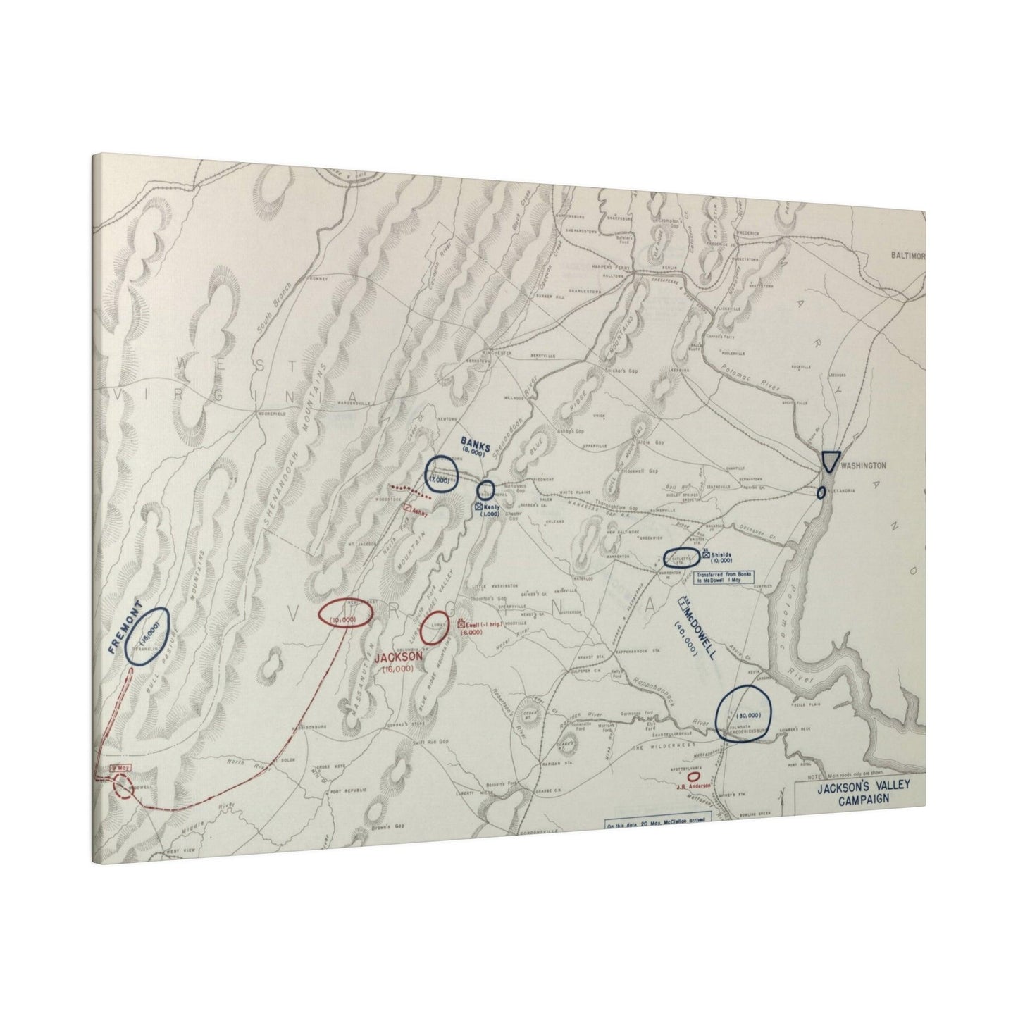 American Civil War Jackson's Valley Campaign - Situation 20 May 1862 - Pacific Sky Games