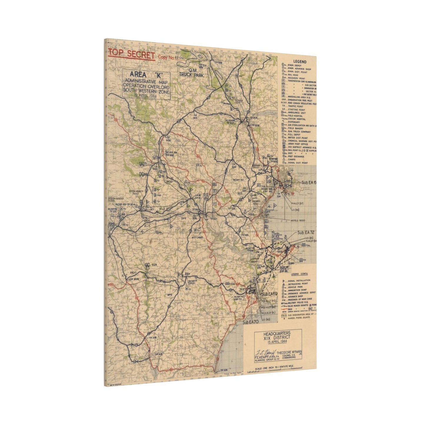 Area K, Administrative Map, Operation Overlord, South Western Zone, 15 April 1944 - Pacific Sky Games