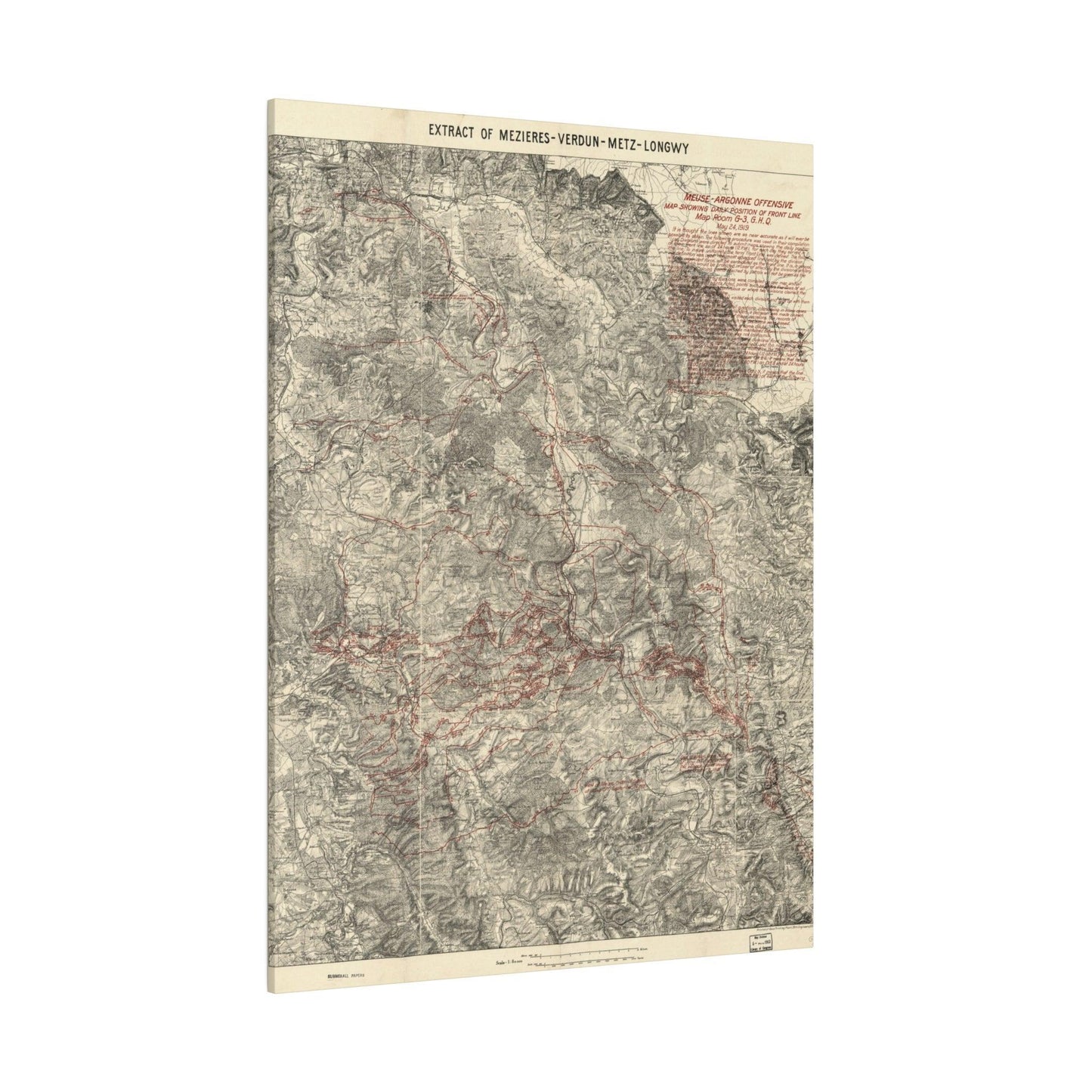 Meuse-Argonne Offensive Map Room G-3, G.H.Q., May 24, 1919 - Pacific Sky Games