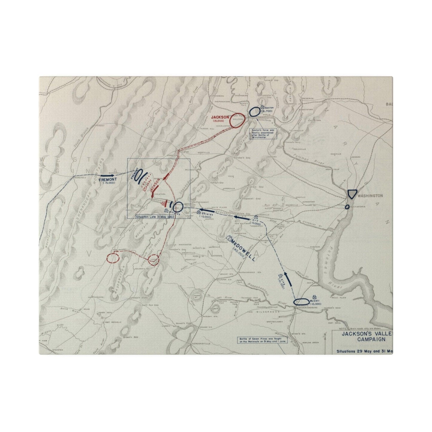 American Civil War Jackson's Valley Campaign - Situation 29 and 31 May 1862 - Pacific Sky Games