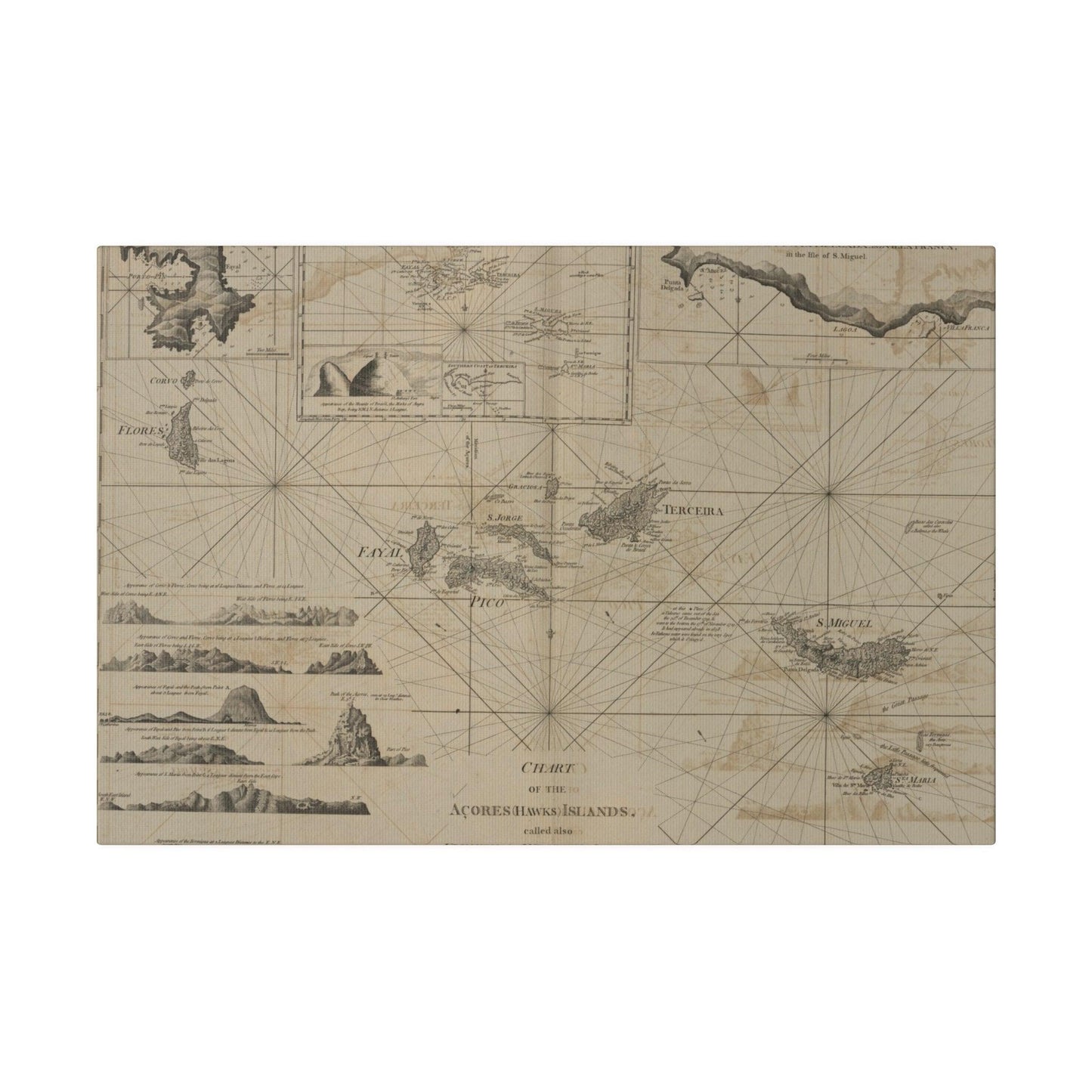 Chart of the Acores Islands - Pacific Sky Games