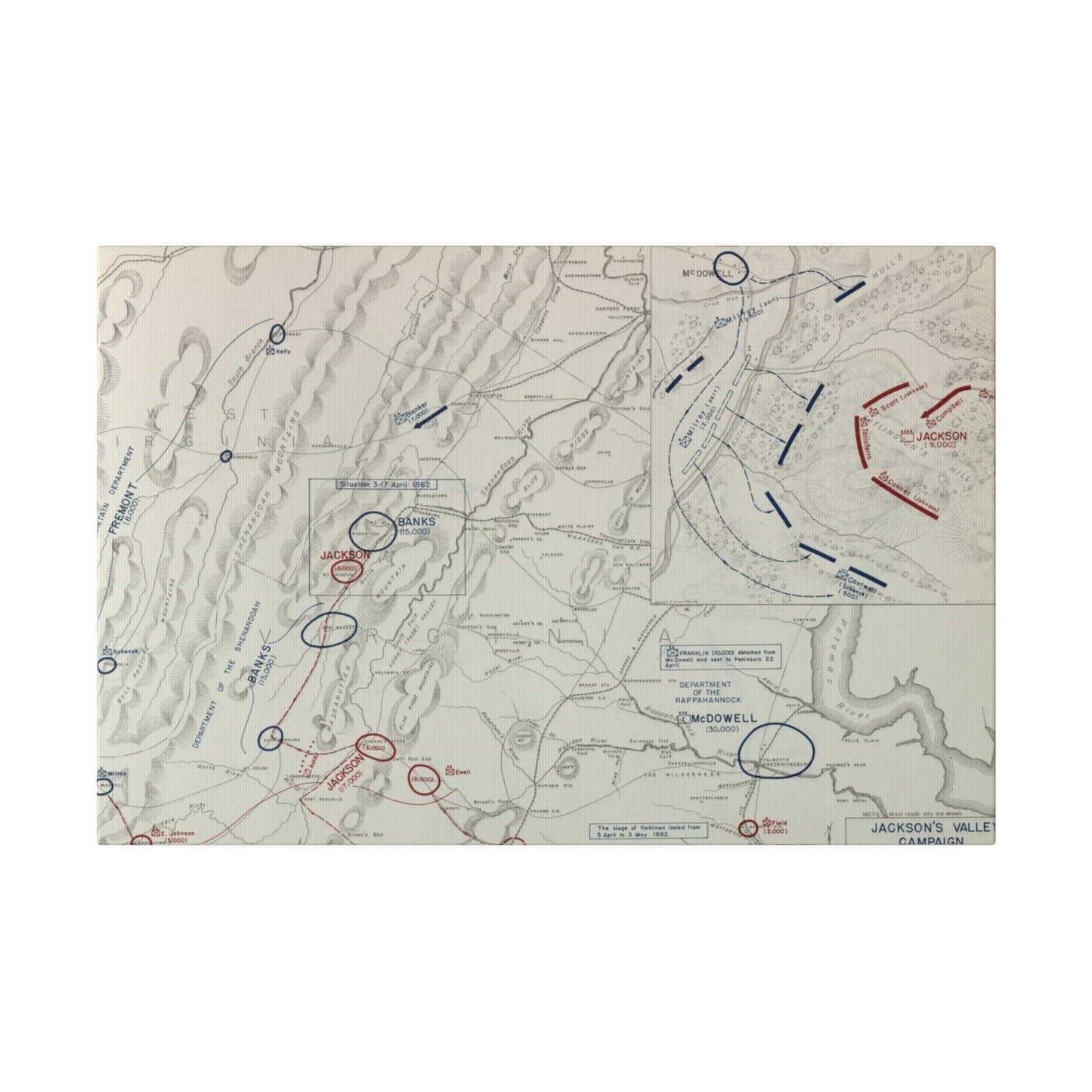 American Civil War Jackson's Valley Campaign - Situation 3-17, 29 Apr and Battle of McDowell 8 May 1862 - Pacific Sky Games