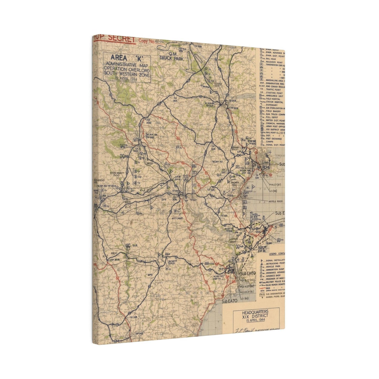Area K, Administrative Map, Operation Overlord, South Western Zone, 15 April 1944 - Pacific Sky Games