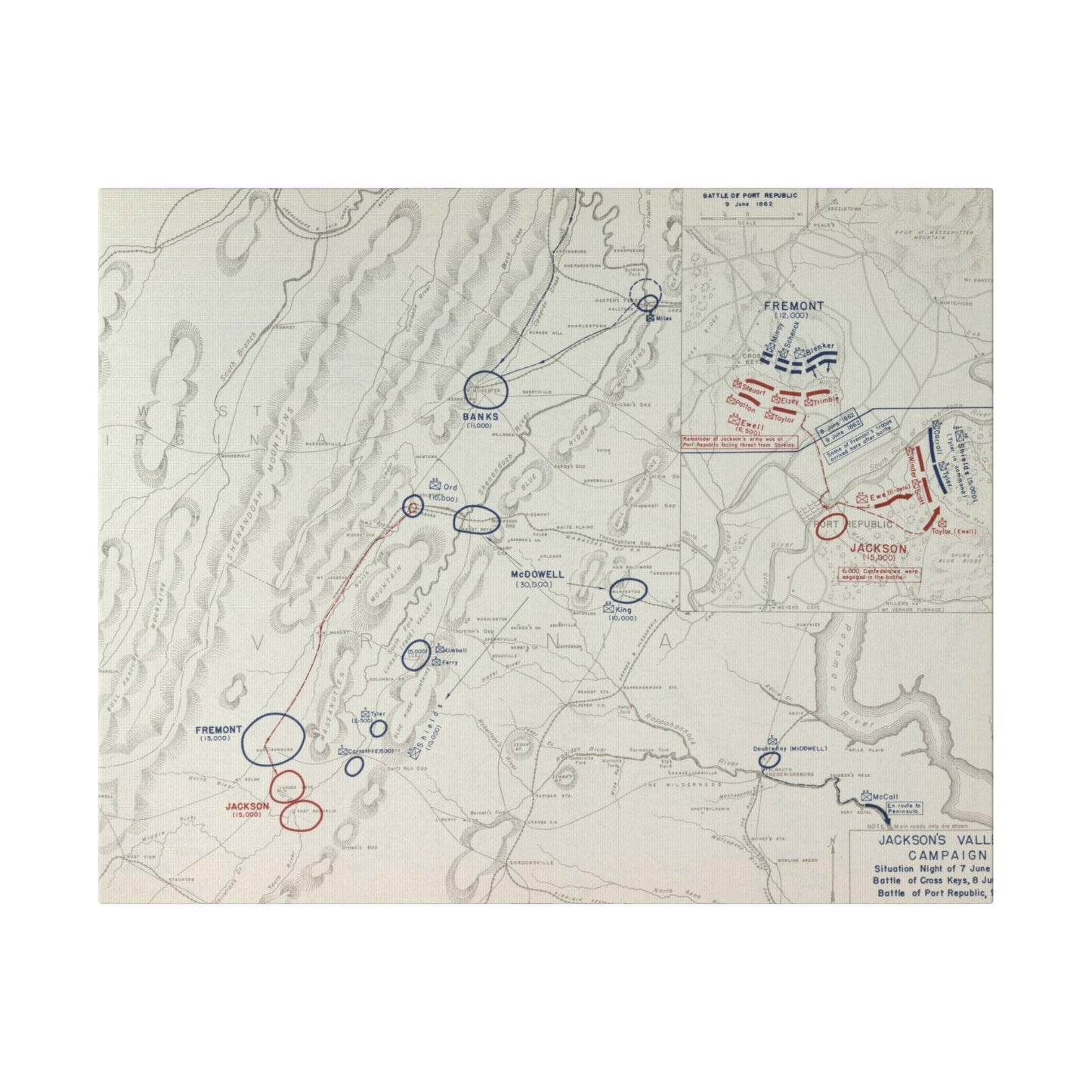 American Civil War Jackson's Valley Campaign - Situation 7 June and Battle of Cross Keys and Port Republic 8-9 June 1862 - Pacific Sky Games