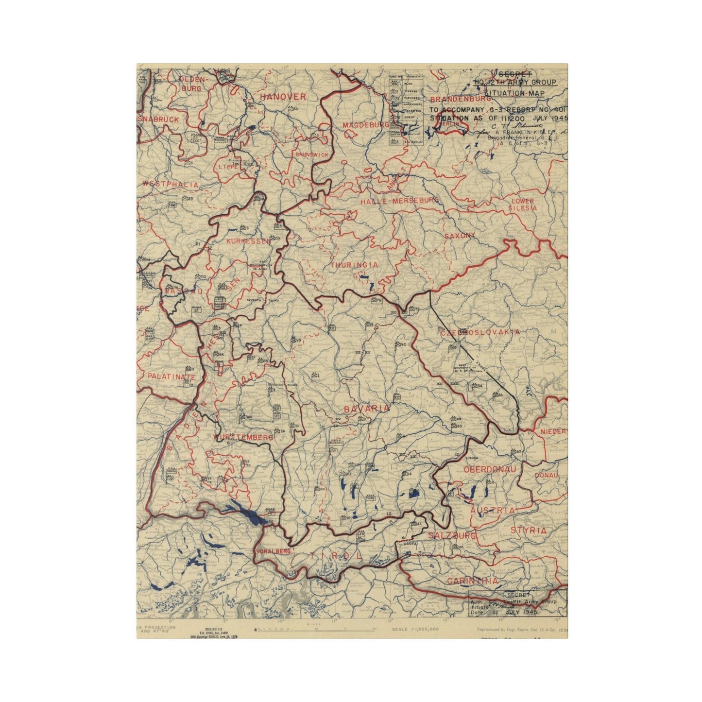 HQ Twelfth Army Group Situation Map_11 July 1945 - Pacific Sky Games