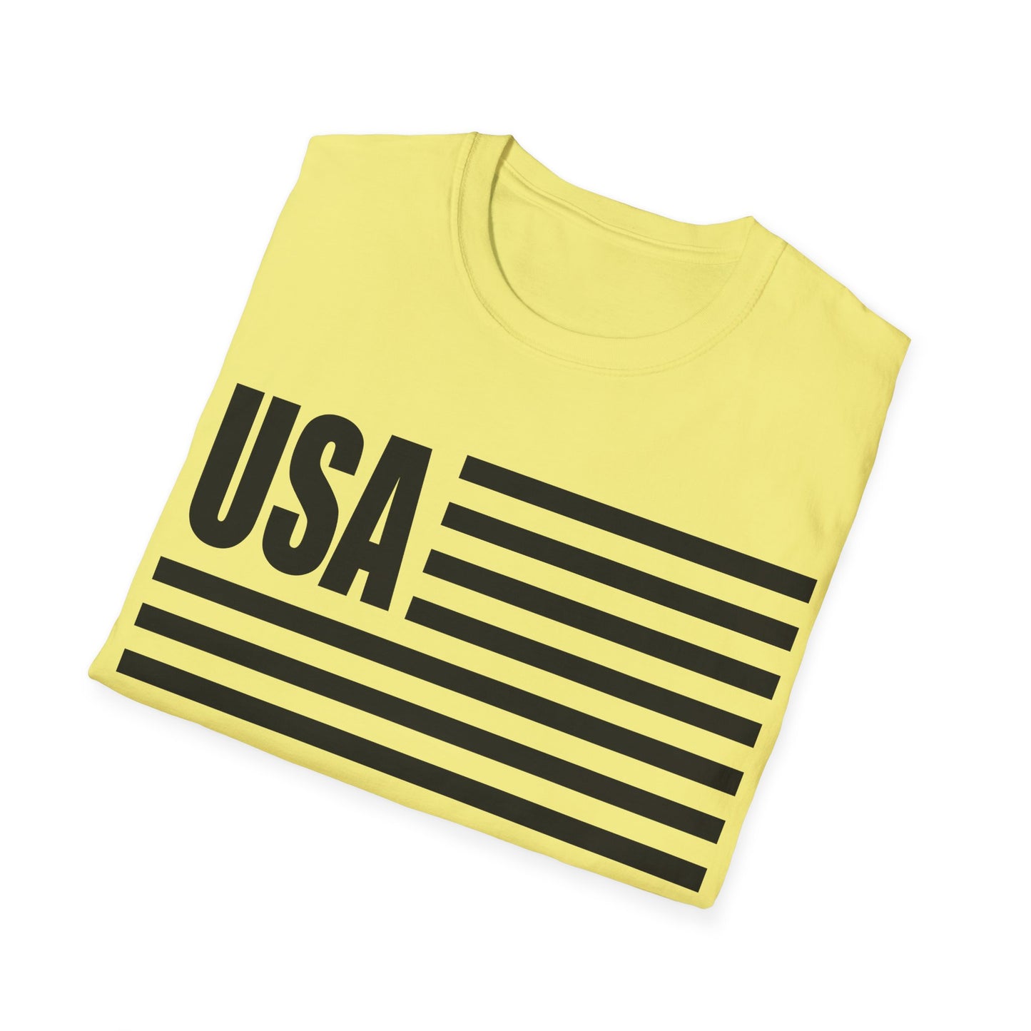 American Flag USA B&W - Unisex Softstyle T-Shirt
