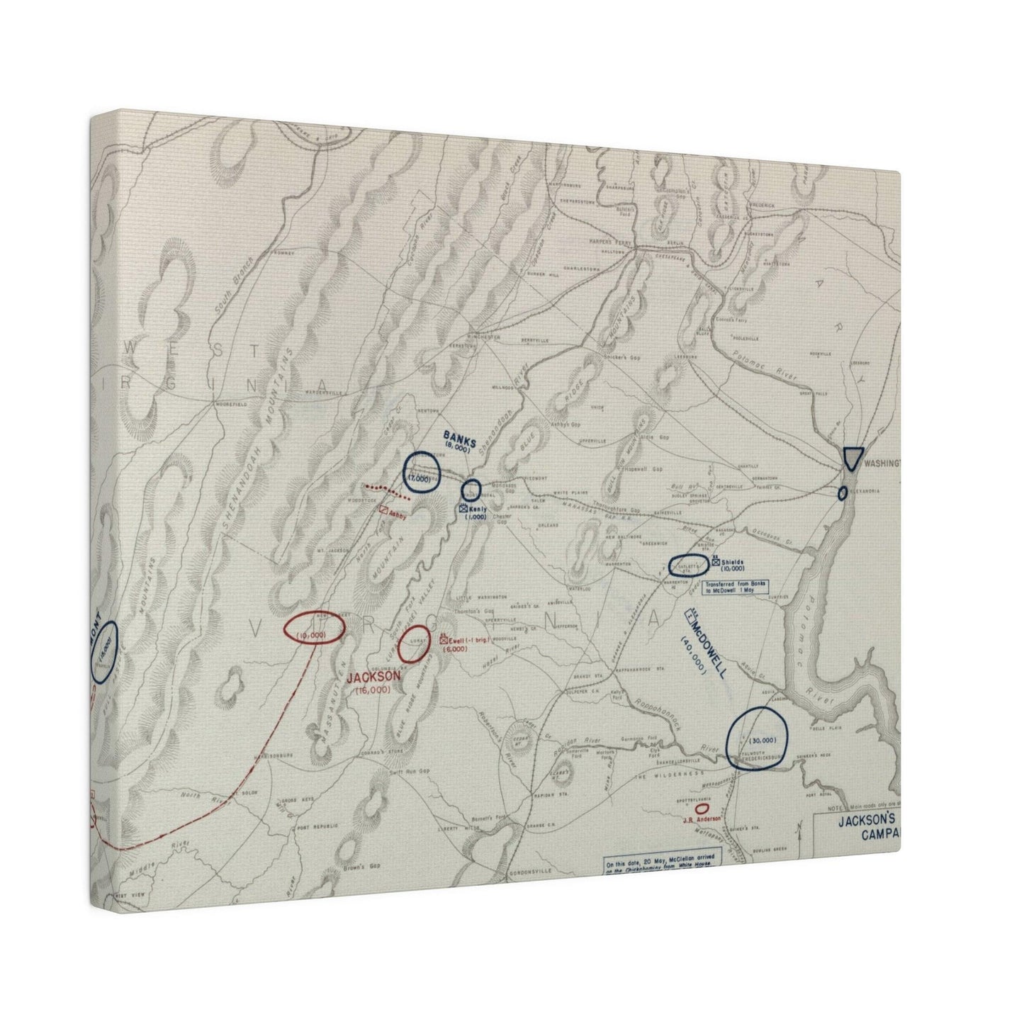 American Civil War Jackson's Valley Campaign - Situation 20 May 1862 - Pacific Sky Games