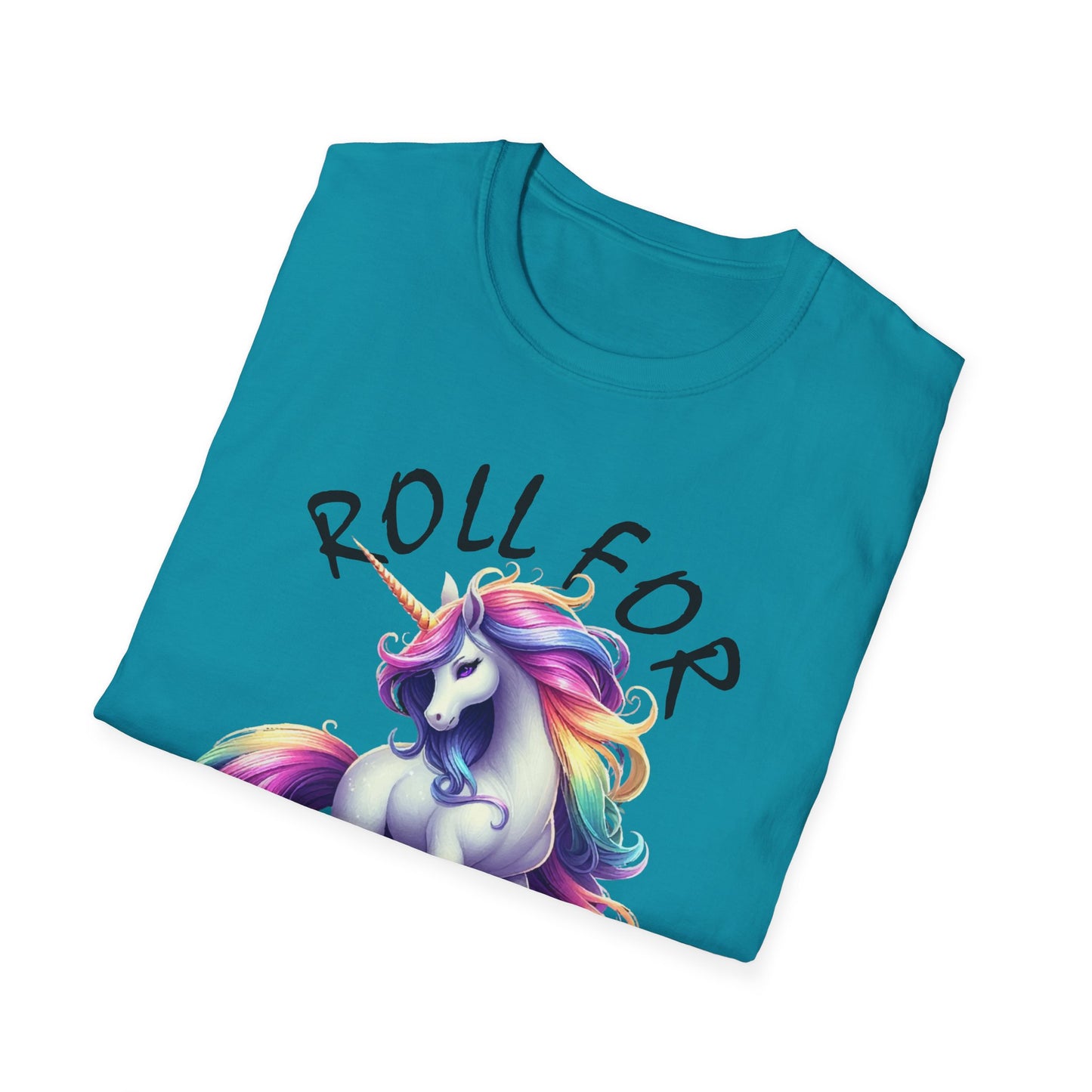 Unicorn_Roll For Fabulous_Black - Unisex Softstyle T-Shirt