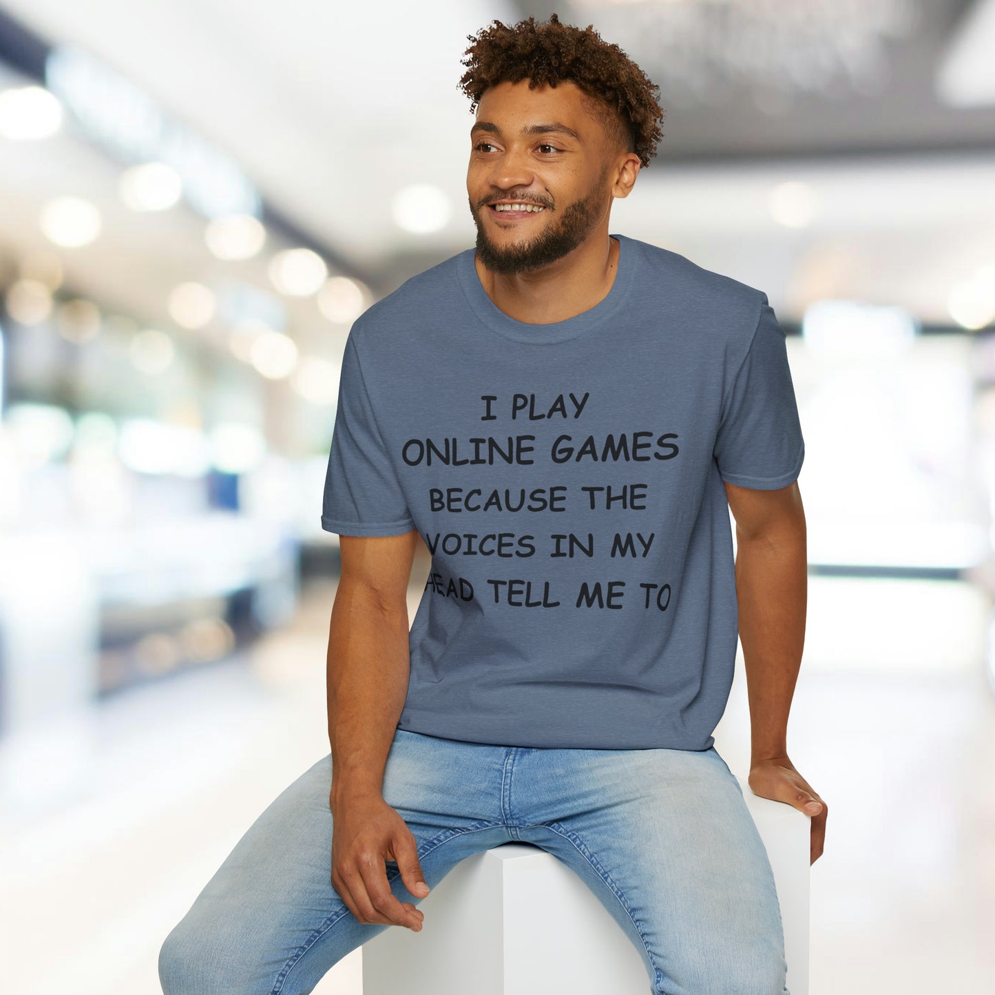 I Play Online Games - Black - Unisex Softstyle T-Shirt