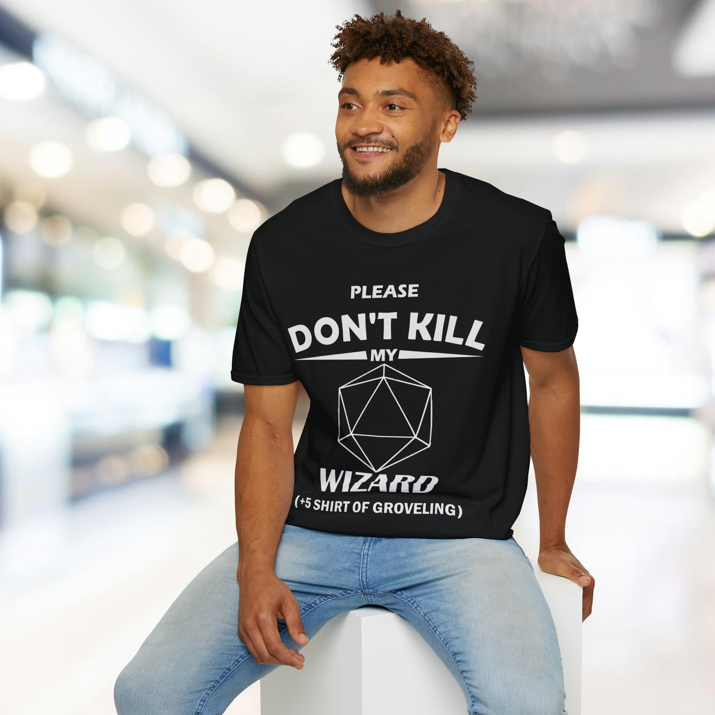 Please Don't Kill My Wizard - White - Unisex Softstyle T-Shirt