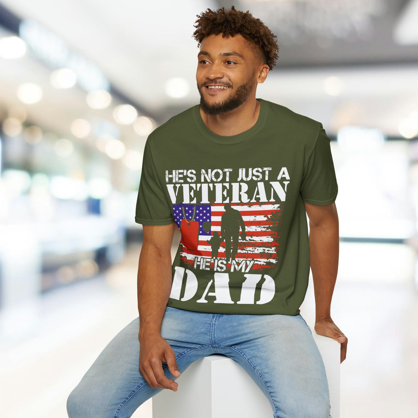 Not Just A Veteran - Dad - Unisex Softstyle T-Shirt