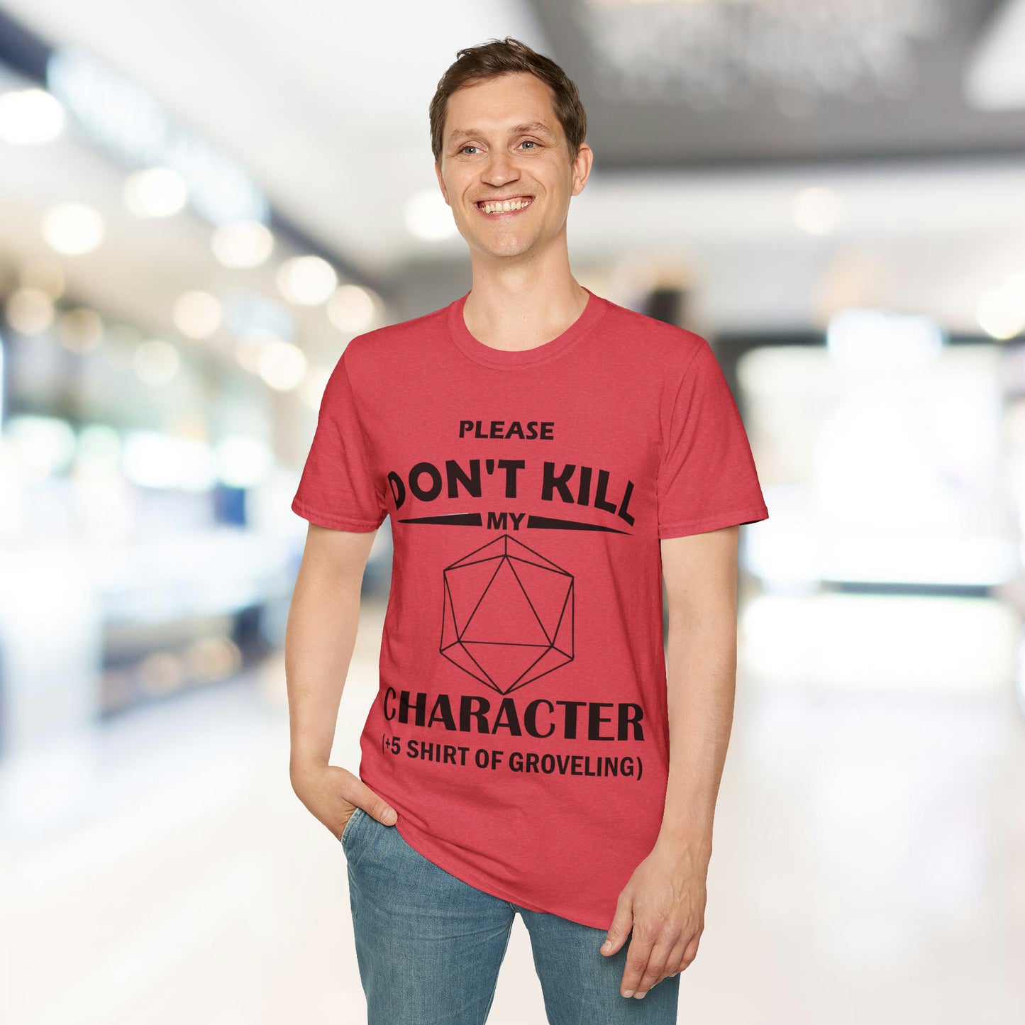 Please Don't Kill My Character - Black - Unisex Softstyle T-Shirt