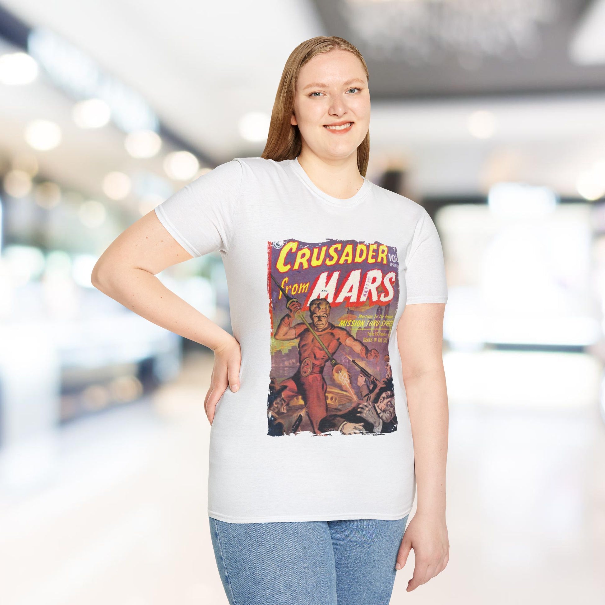 Crusader from Mars 1 - Unisex Softstyle T-Shirt - Pacific Sky Games