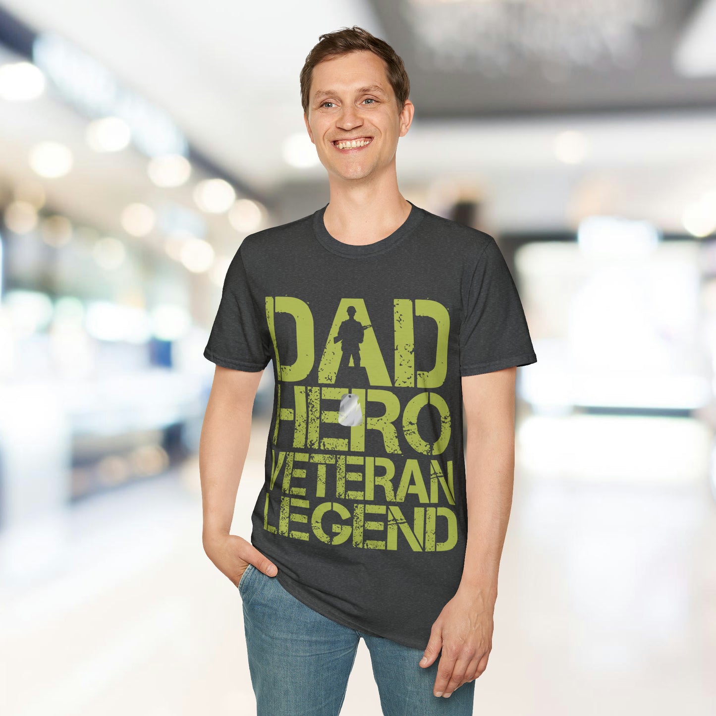 Dad Hero Veteran Legend - Unisex Softstyle T-Shirt