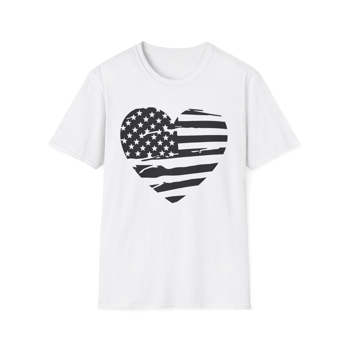 American Heart B&W - Unisex Softstyle T-Shirt