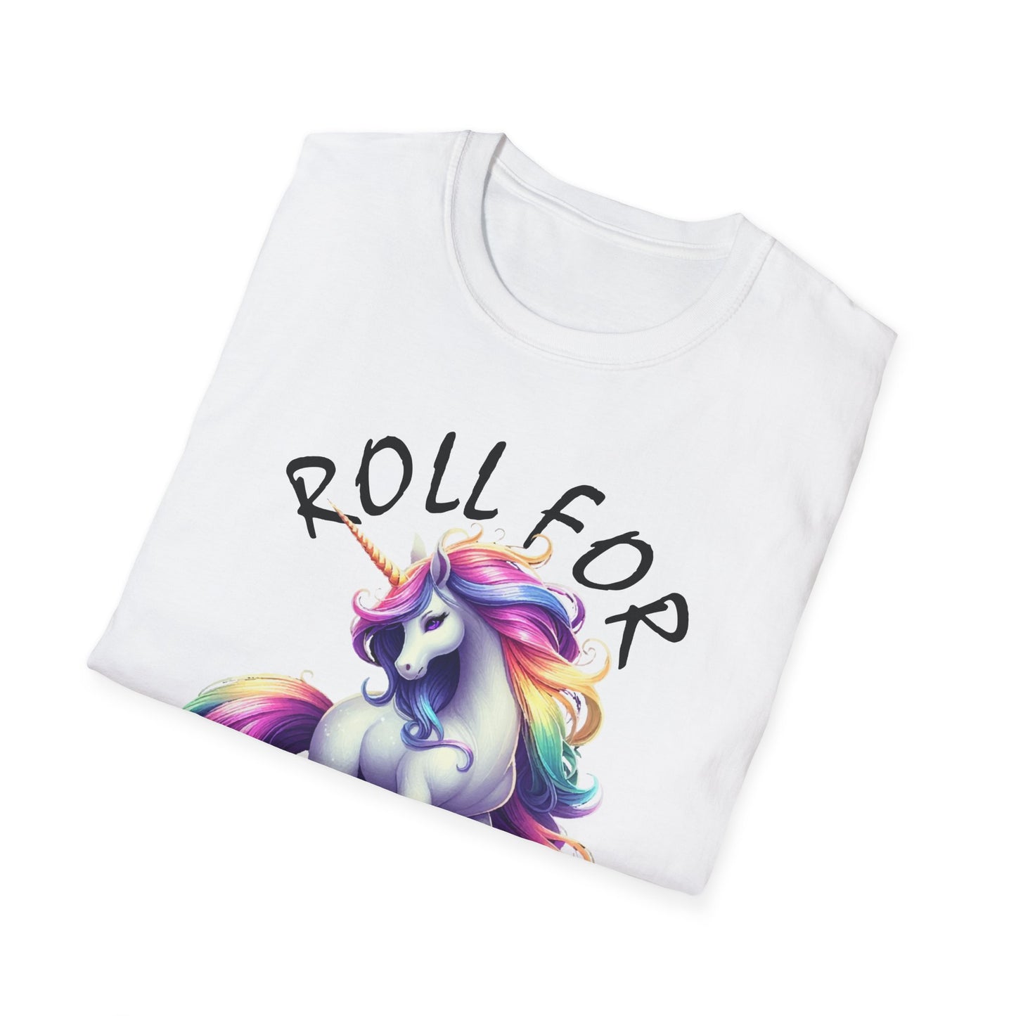 Unicorn_Roll For Fabulous_Black - Unisex Softstyle T-Shirt